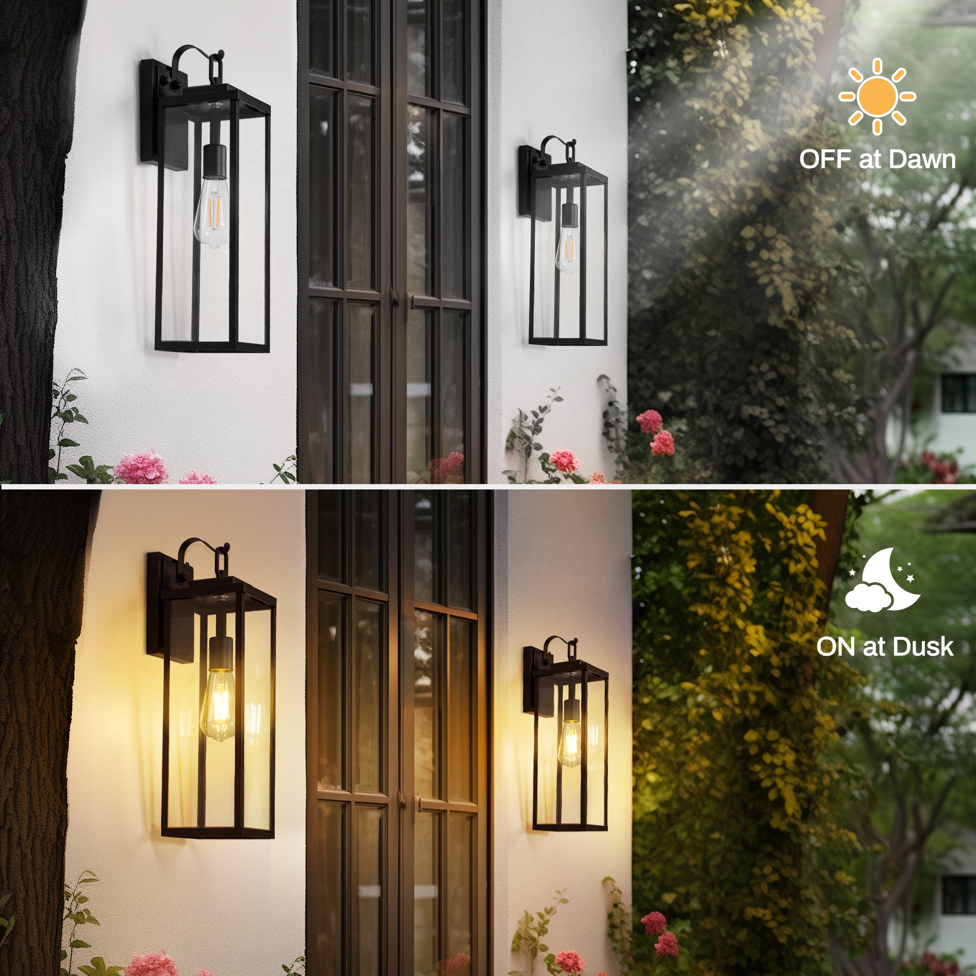 Outdoor Light Fixture, Black Waterproof Anti-Rust Porch Lights