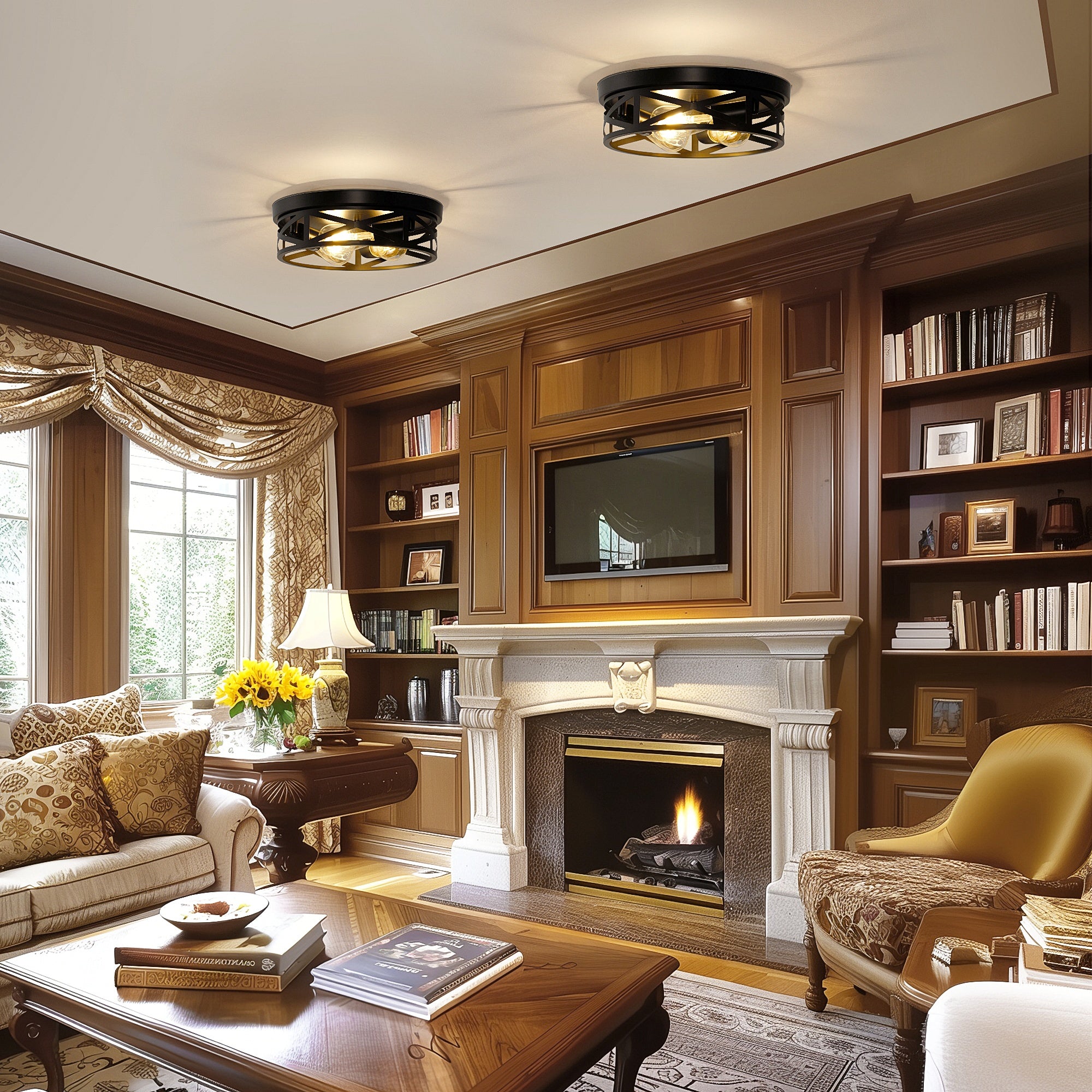 Flush Mount Ceiling Light with No Bulbs Included