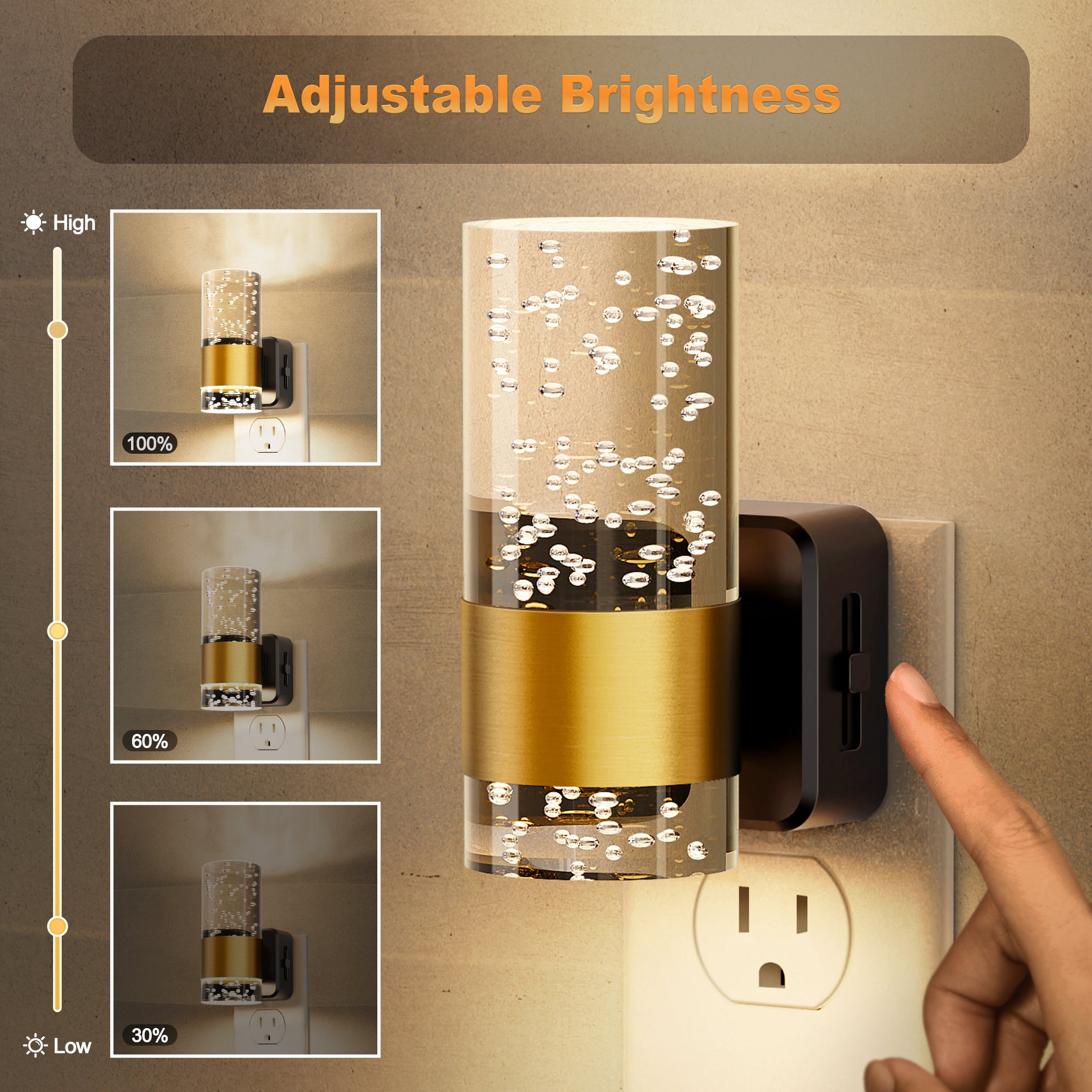 Plug-in Night Light Acrylic Bubble Style