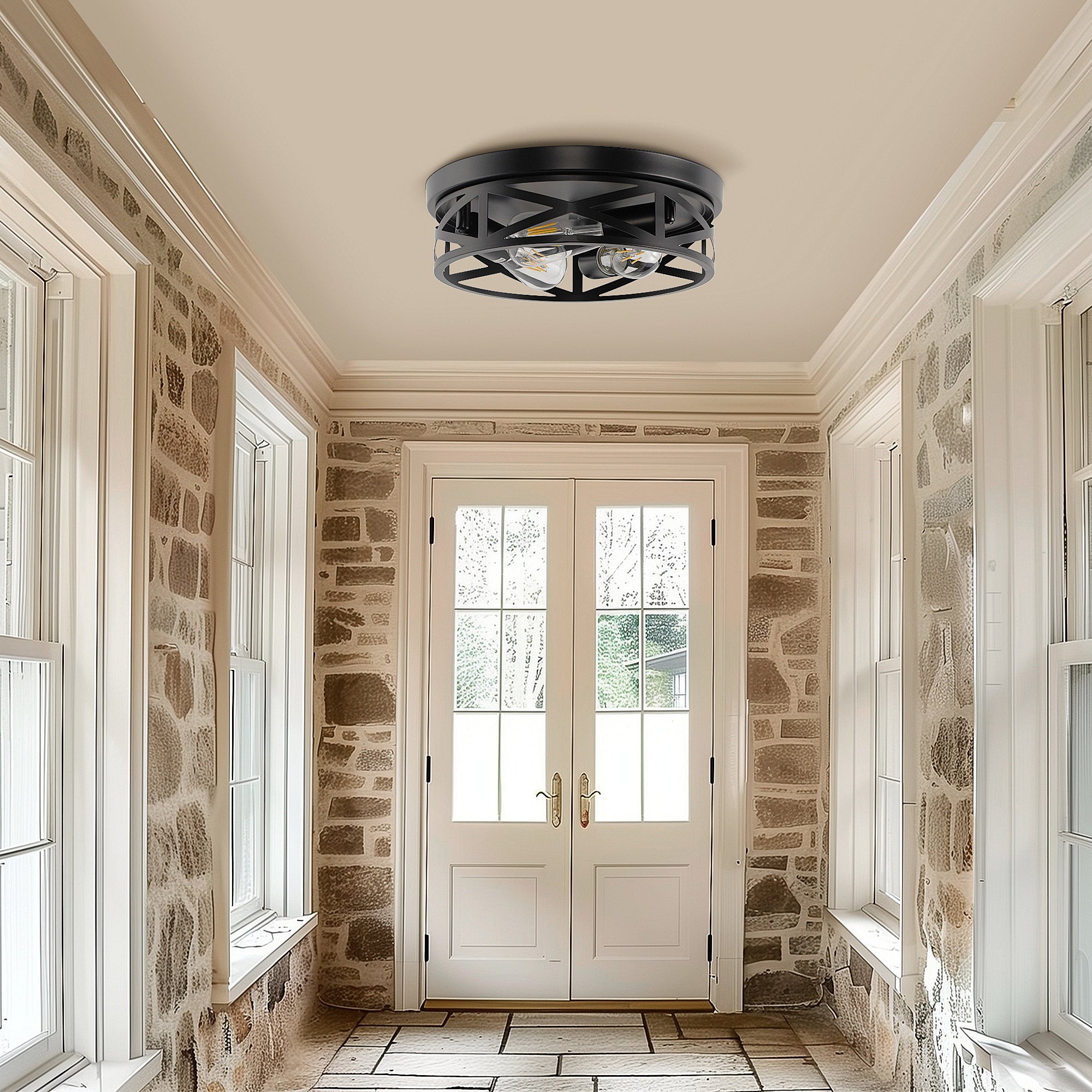 Flush Mount Ceiling Light with No Bulbs Included