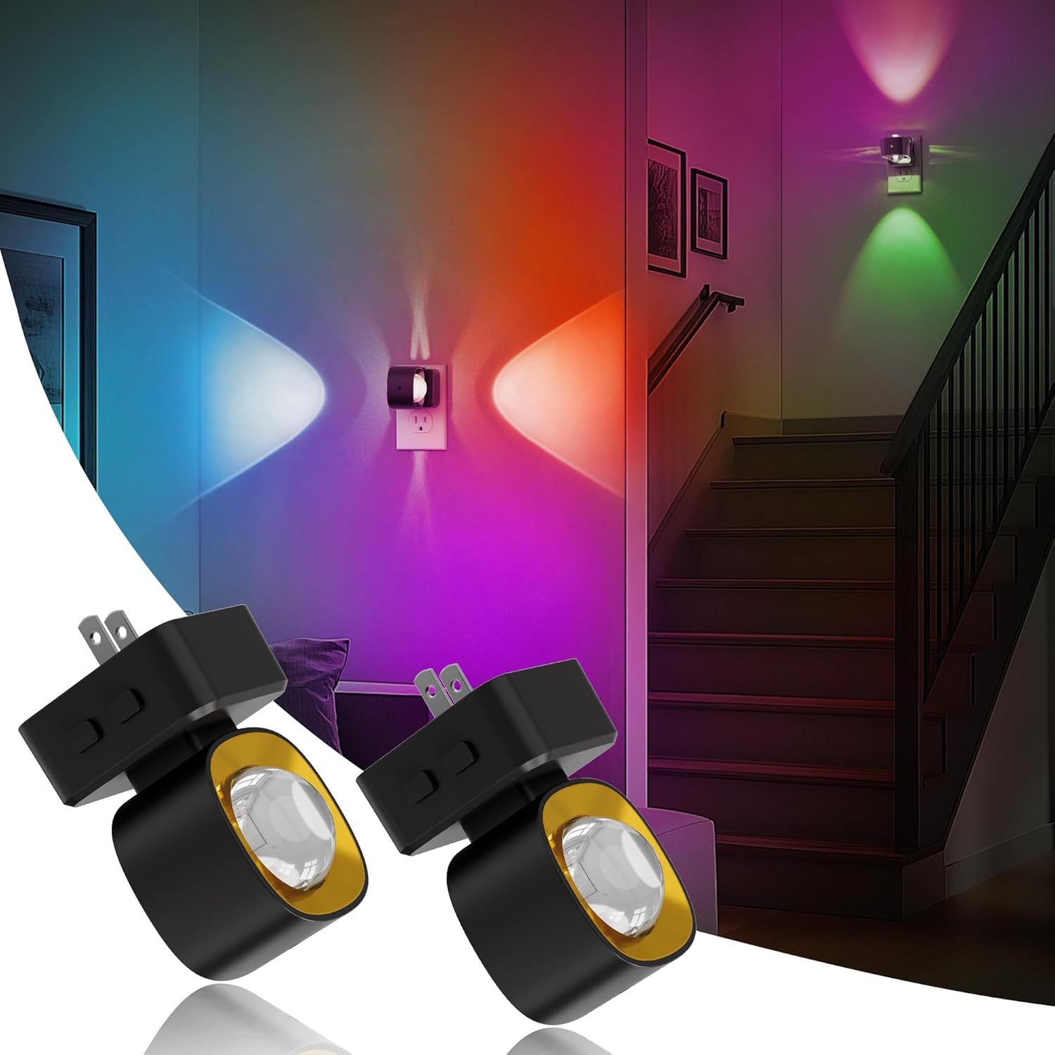 Plug-in Night Light Wall Sconce Style Up & Down Projection