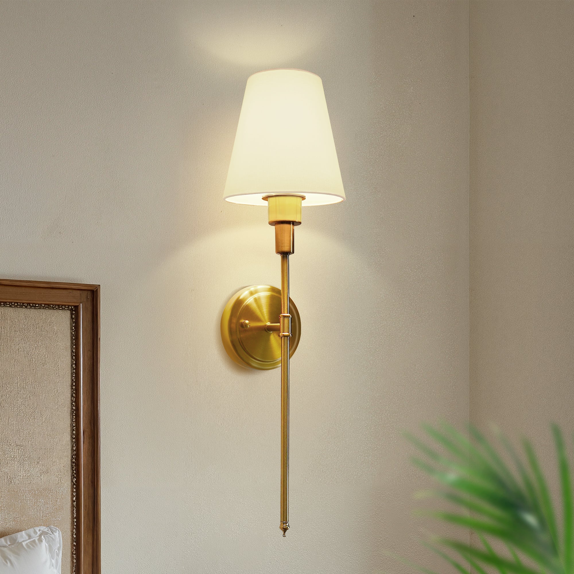 Wall Sconce Battery Operated, Gold with 15 Color Modes