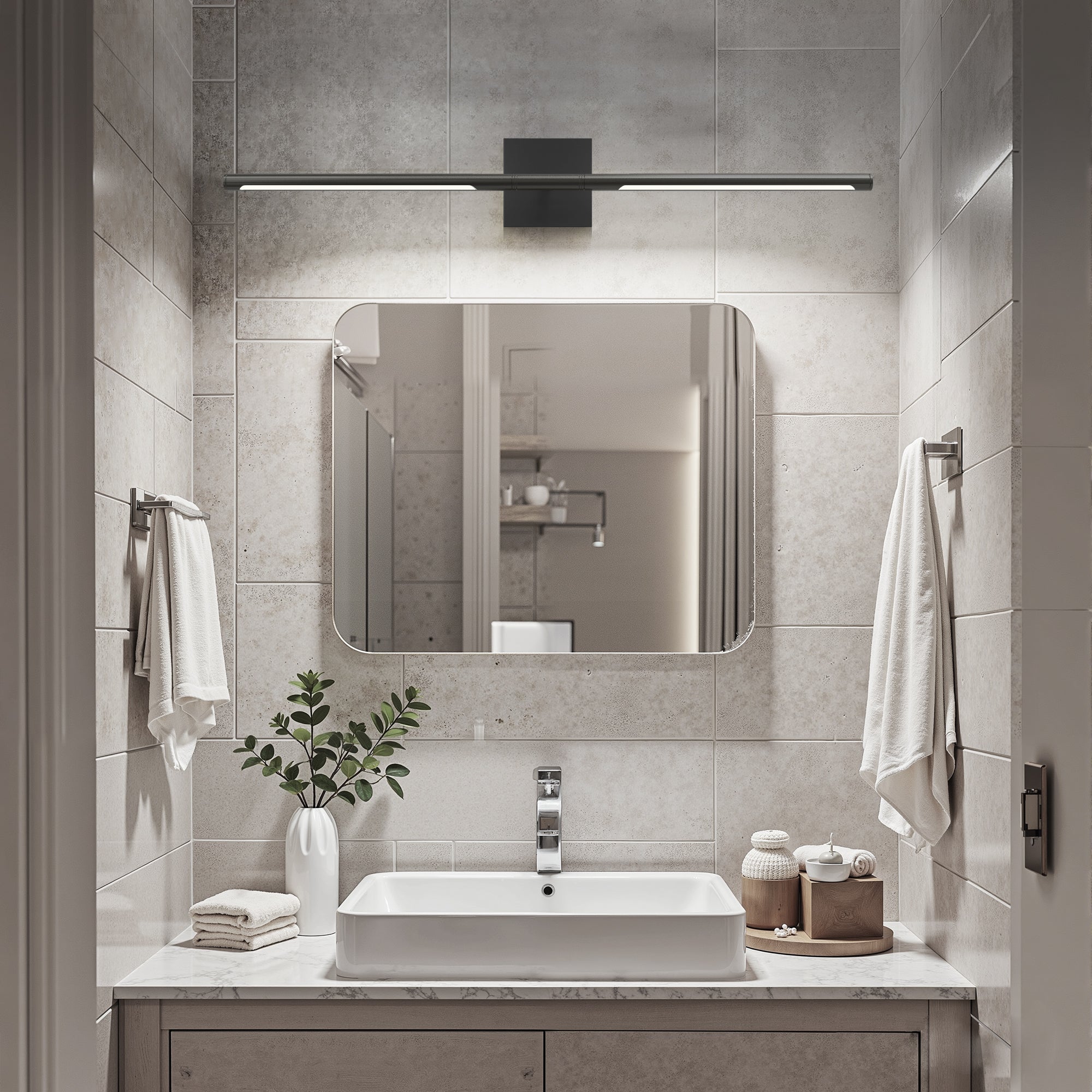Wall Sconces Modern Line Shape, Battery Operated Wireless