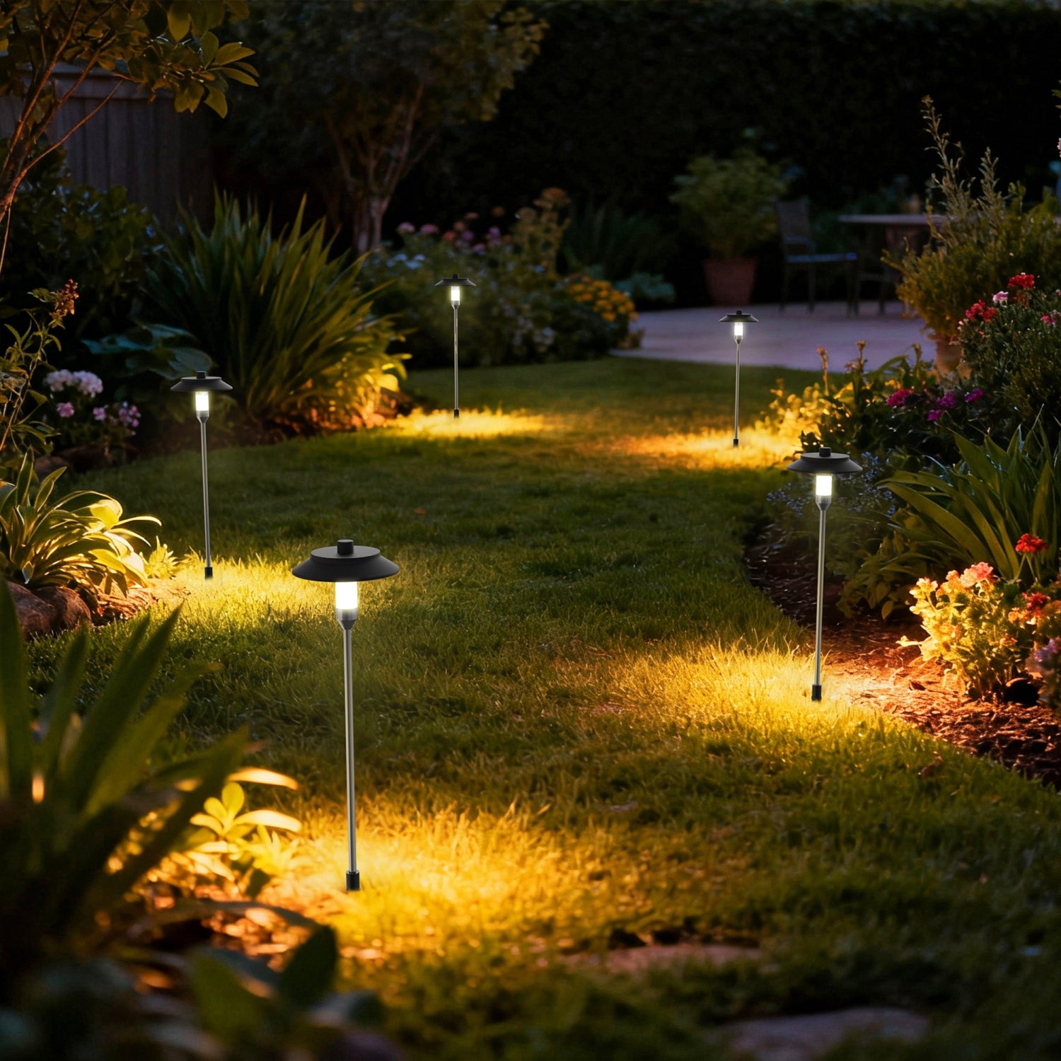 Pathway Lights with Remote, Black, IP65