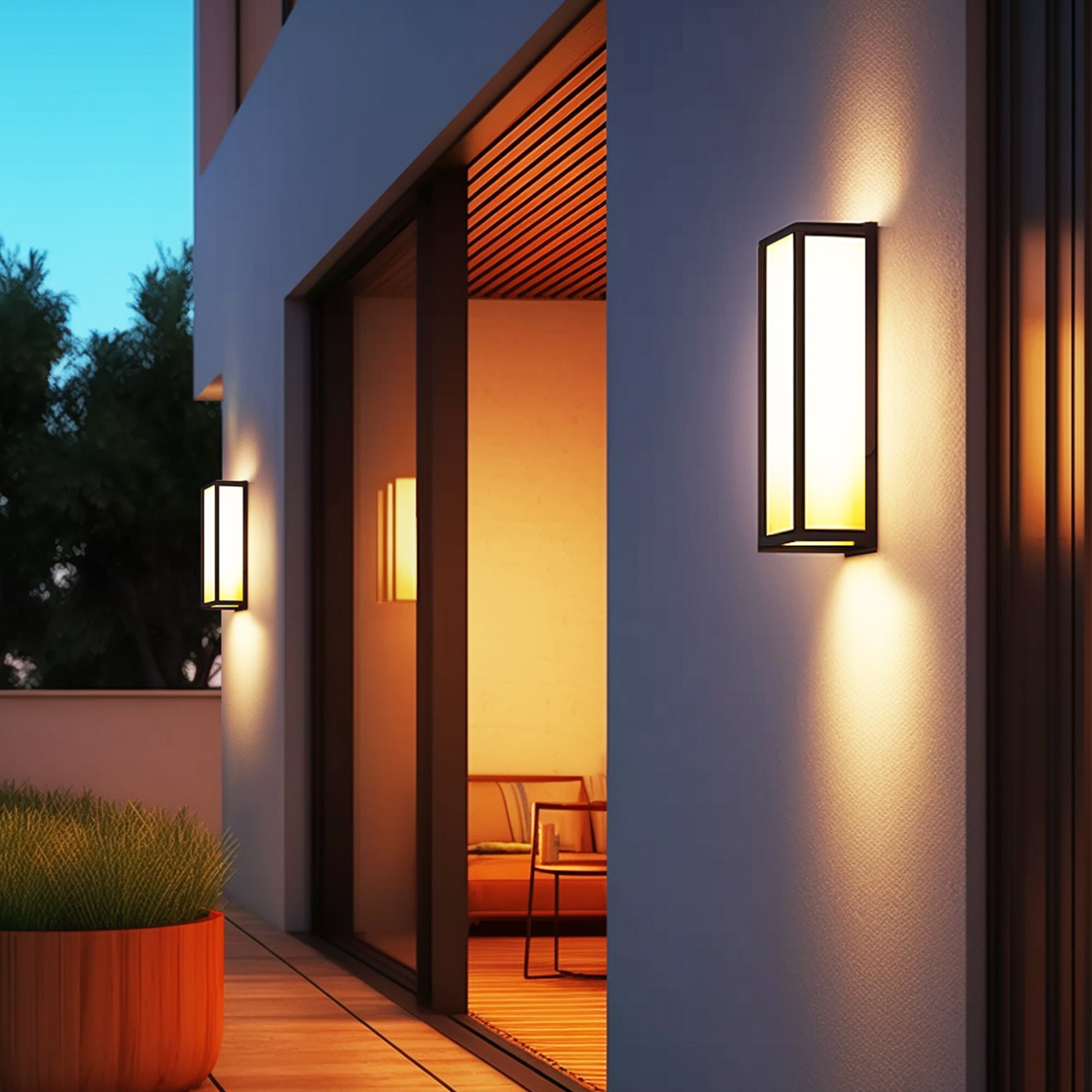 Outdoor Porch Light Wall Lantern Sconce, Black