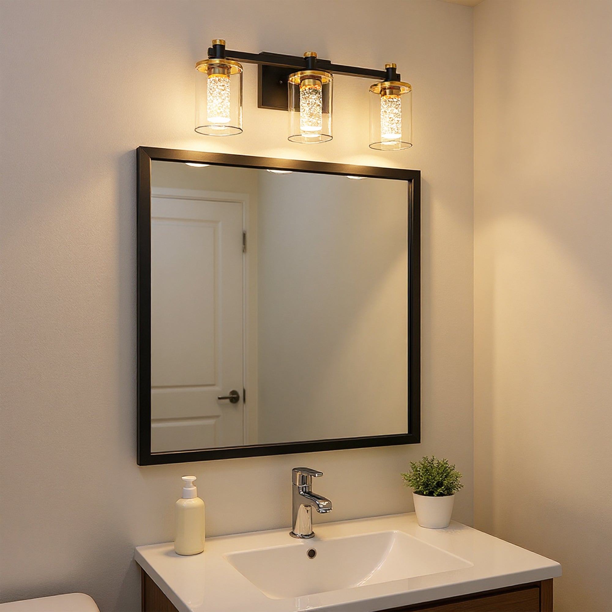 Vanity Light, Black and Gold