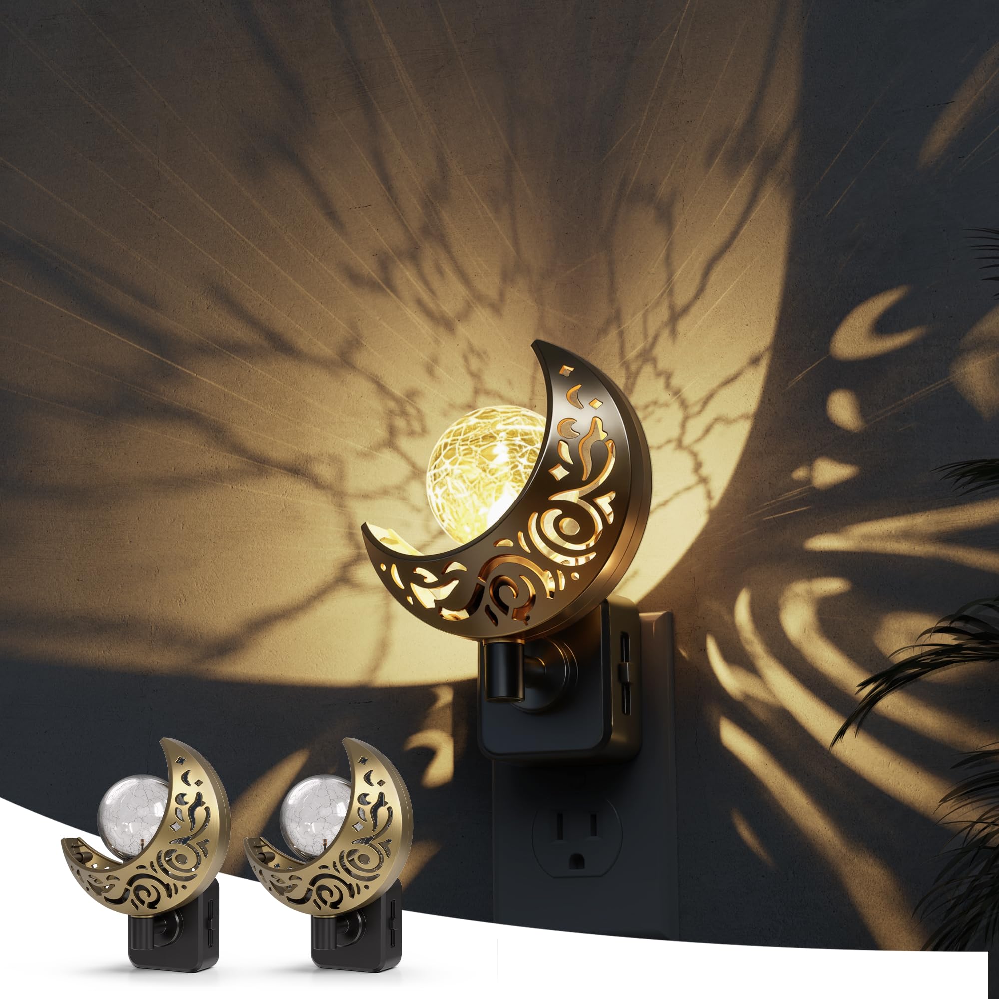 L LOHAS LED Moon Sphere Decor Plug-in Night Light