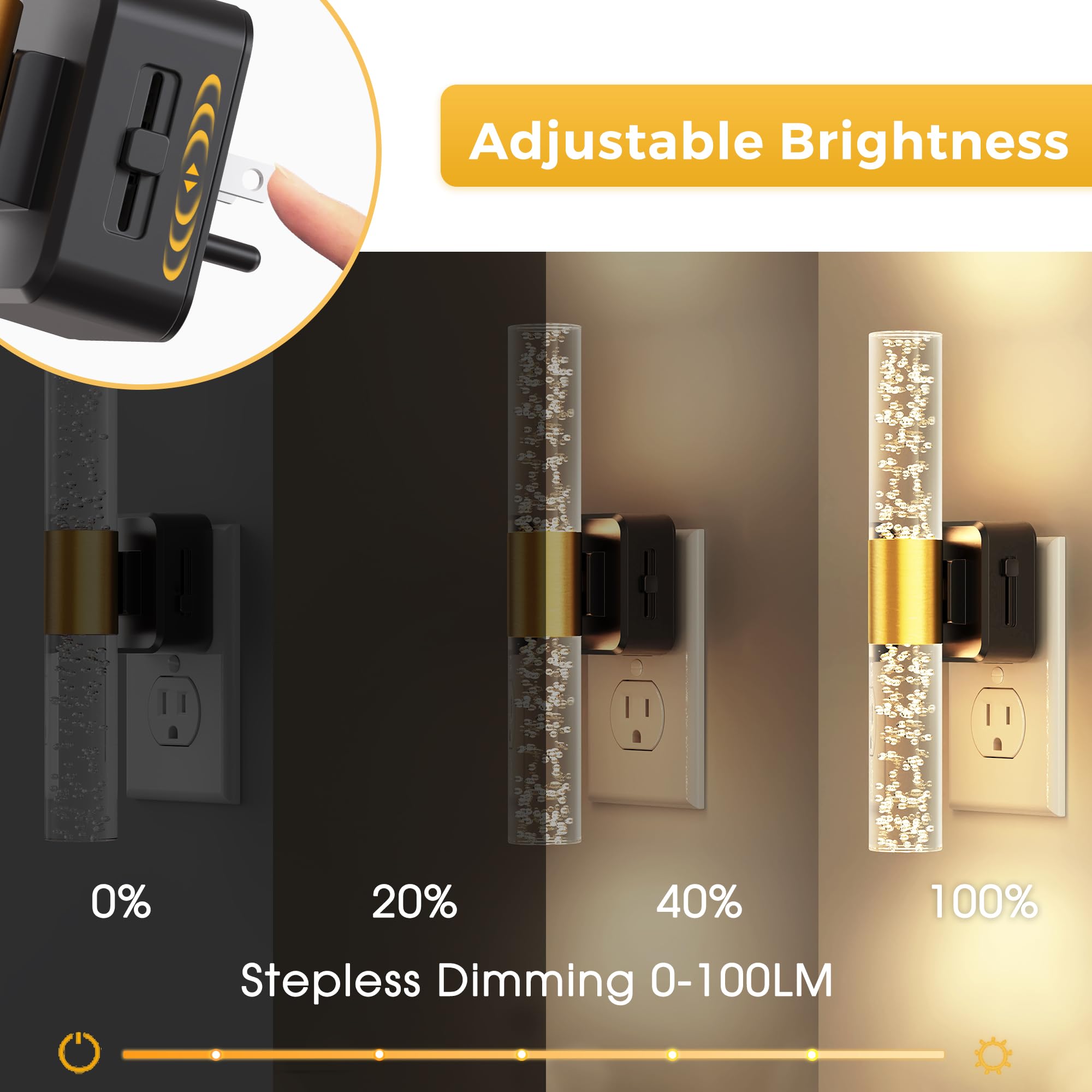 Plug-in Night Light Acrylic Bubble (Rotatable)
