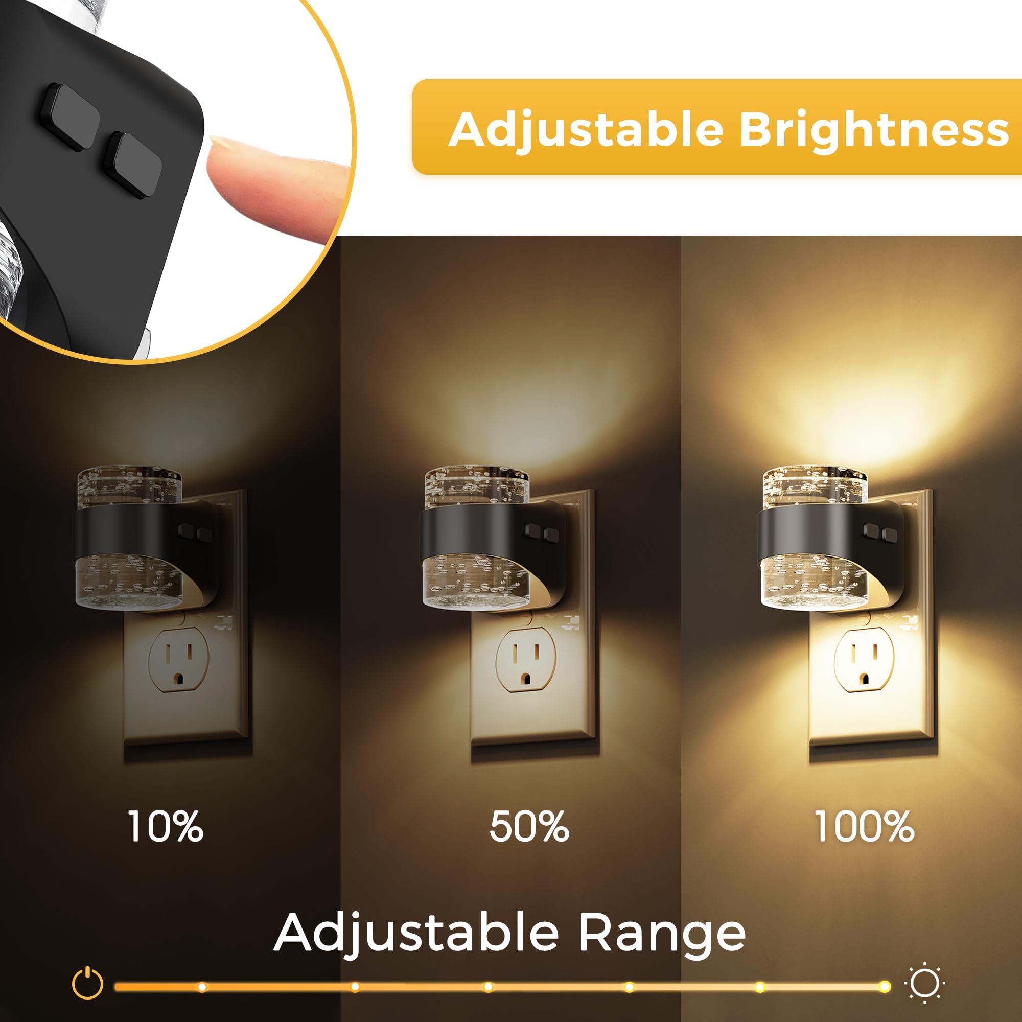 L LOHAS LED 3CCT Adjustable Bubble Night Lights Plug into Wall