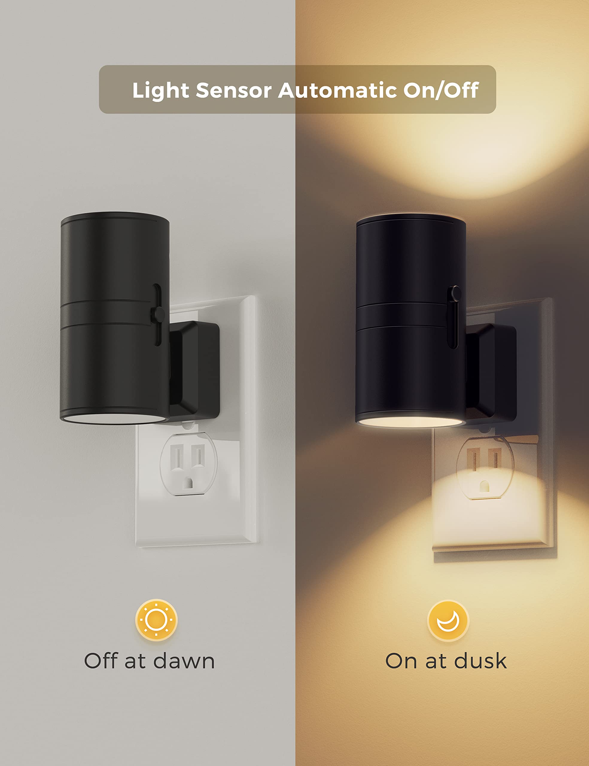L LOHAS LED Modern Plug-in Night Light with Dusk to Dawn Sensor
