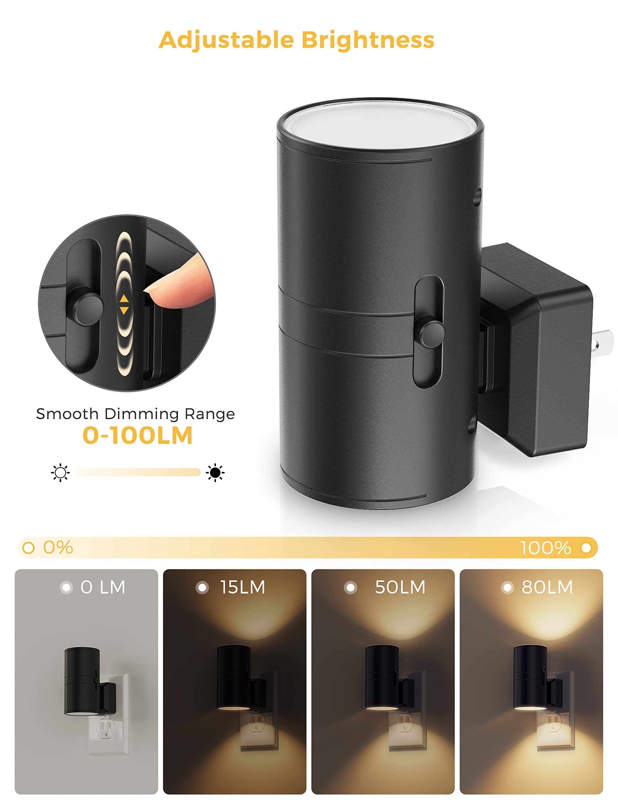L LOHAS LED Modern Plug-in Night Light with Dusk to Dawn Sensor