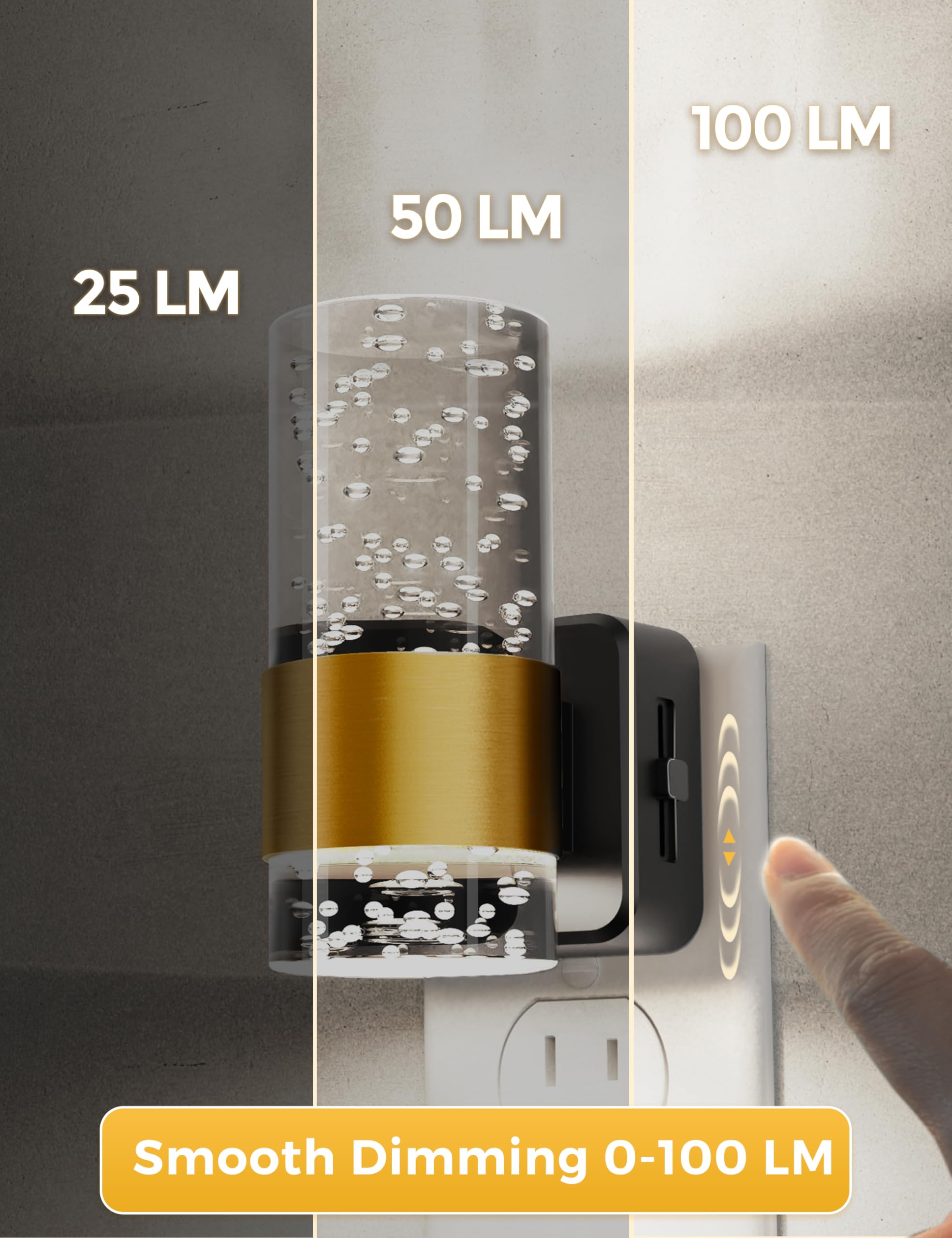 L LOHAS LED White Light LED Night Light with Adjustable Brightness
