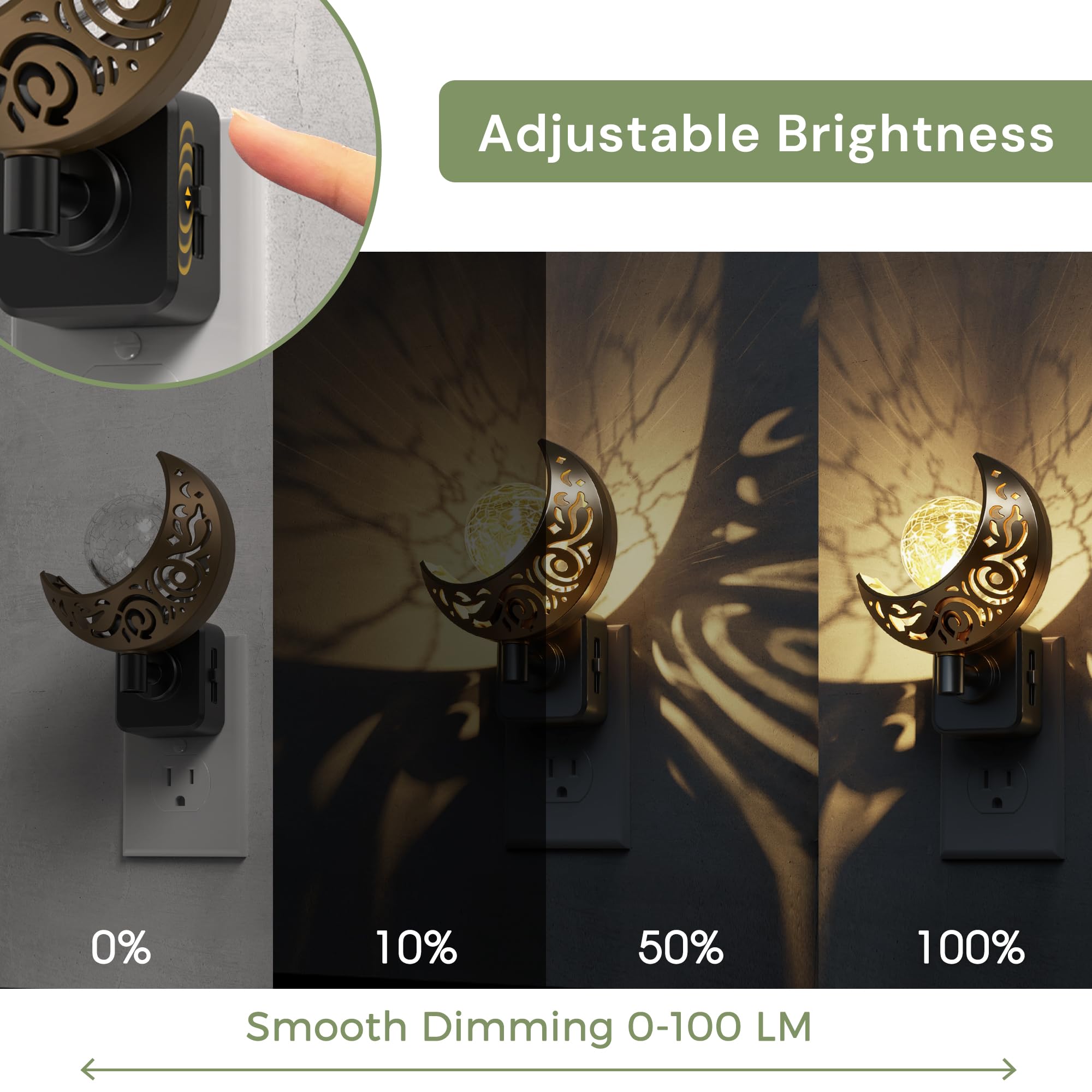 L LOHAS LED Moon Sphere Decor Plug-in Night Light