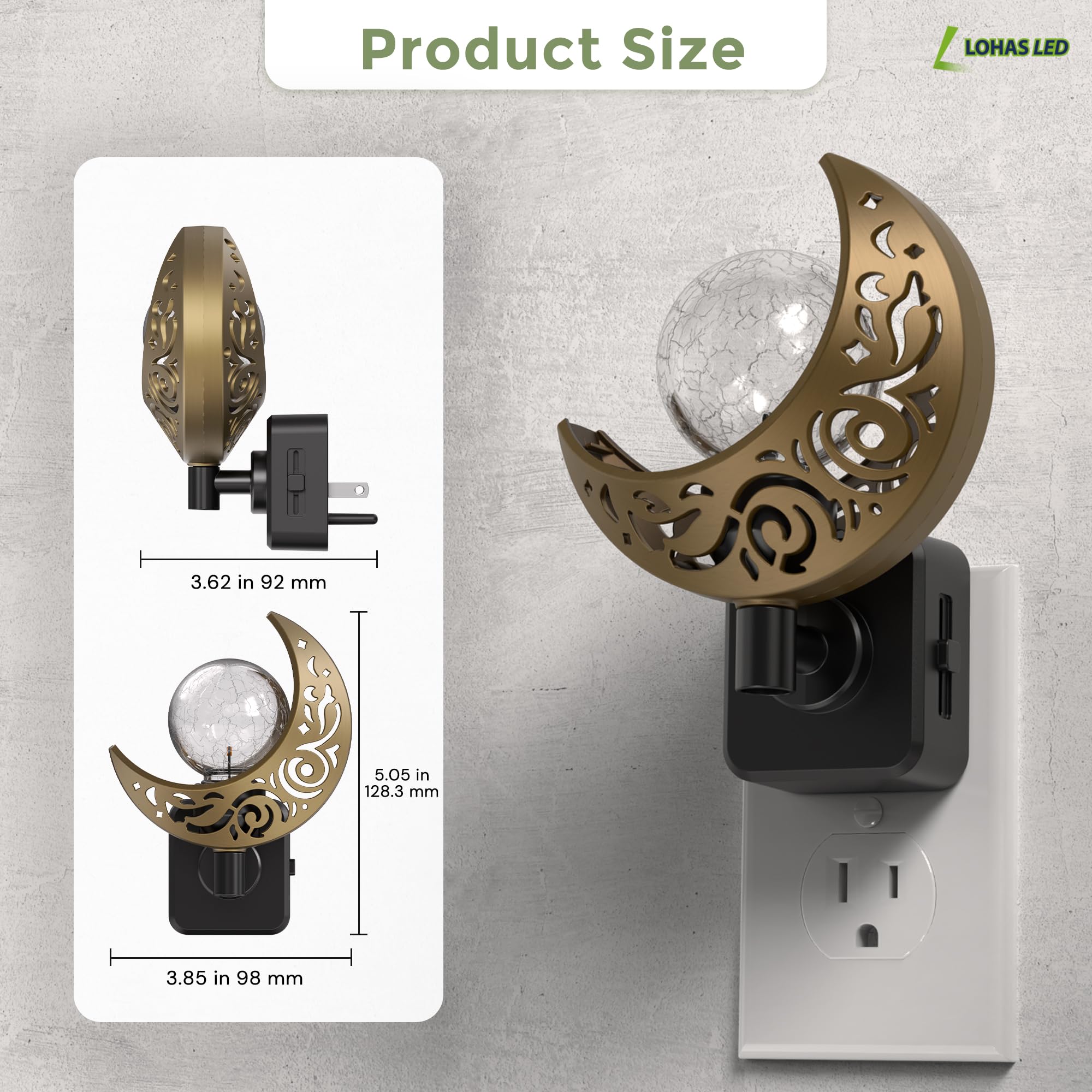 L LOHAS LED Moon Sphere Decor Plug-in Night Light