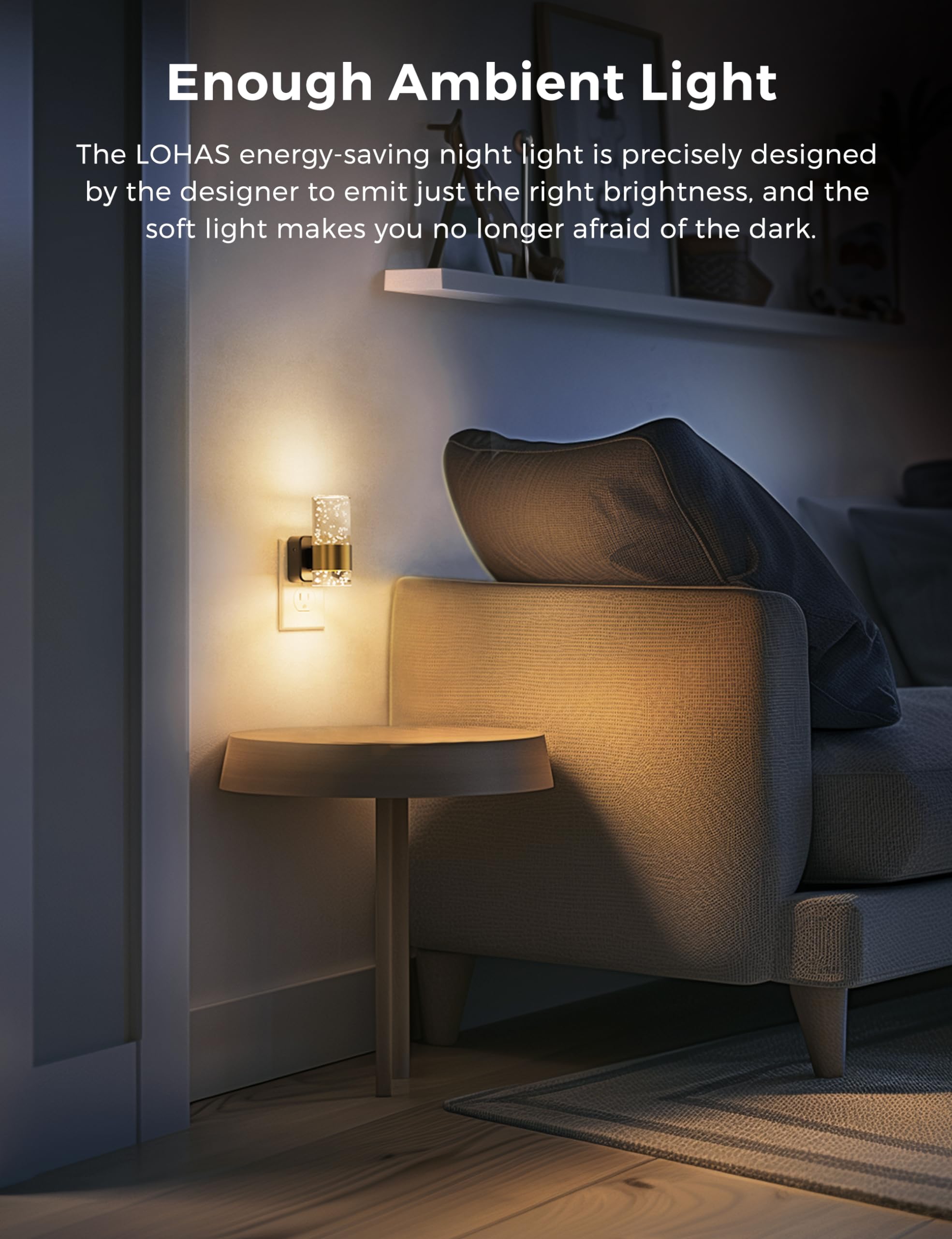 L LOHAS LED Acrylic Night Lights Plug into Wall with Auto Light Sensor