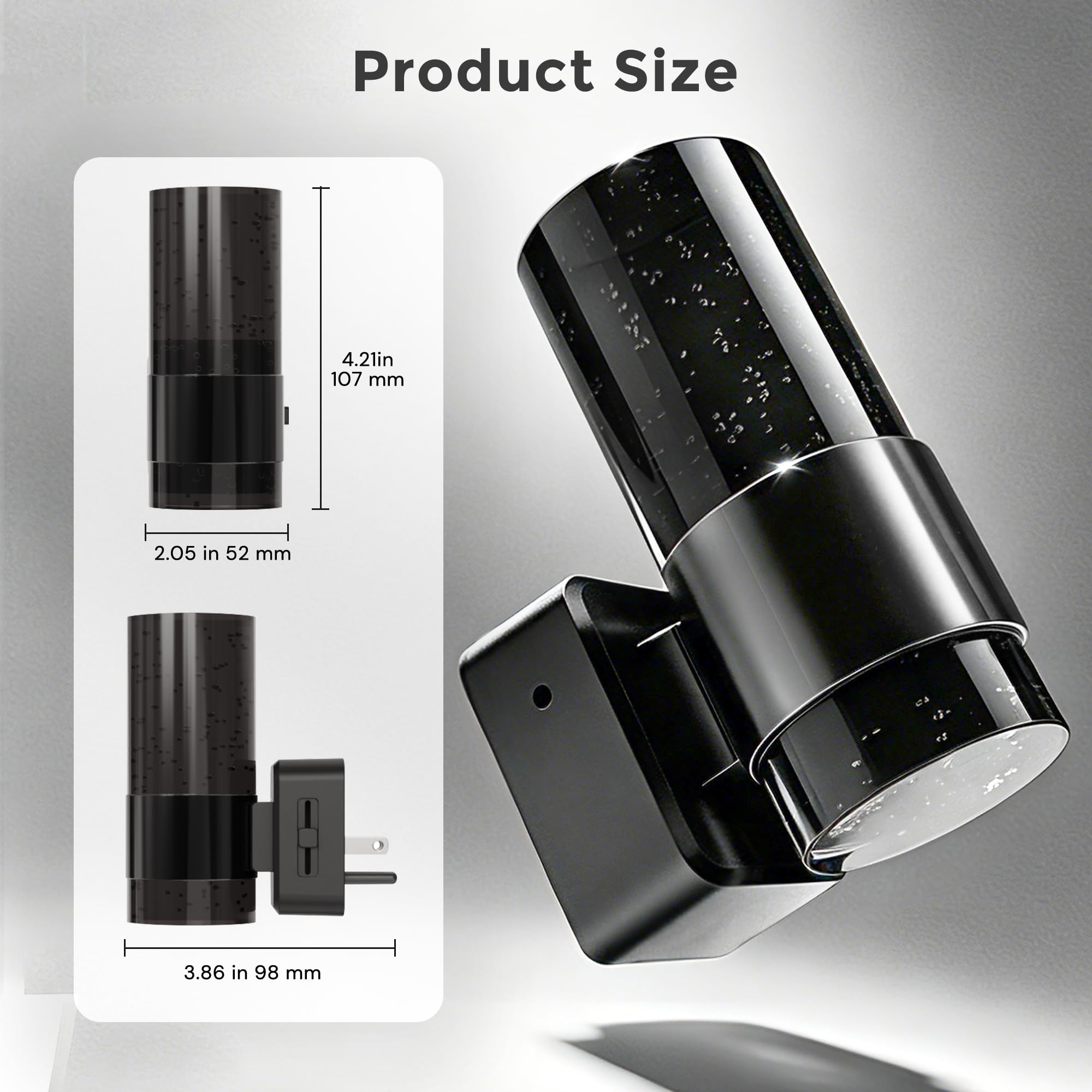 L LOHAS LED Gradient Black Acrylic Bubble Night Light, 0-100 LM, 3000K Plug in