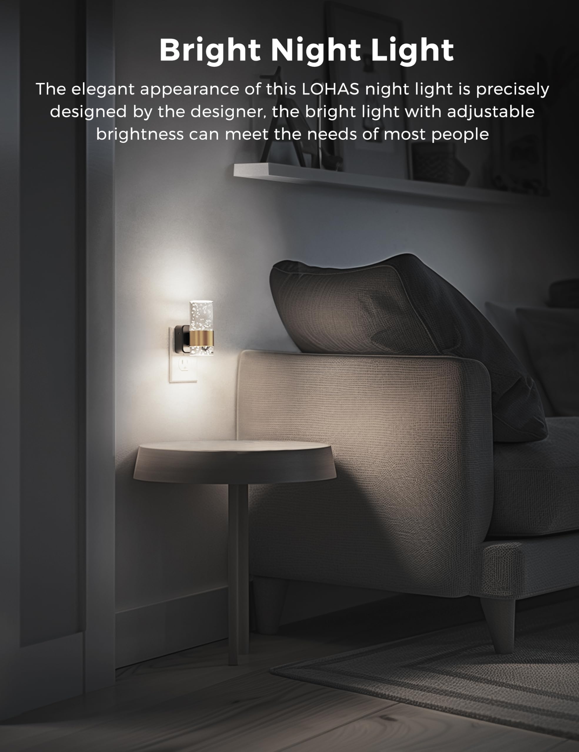 L LOHAS LED White Light LED Night Light with Adjustable Brightness