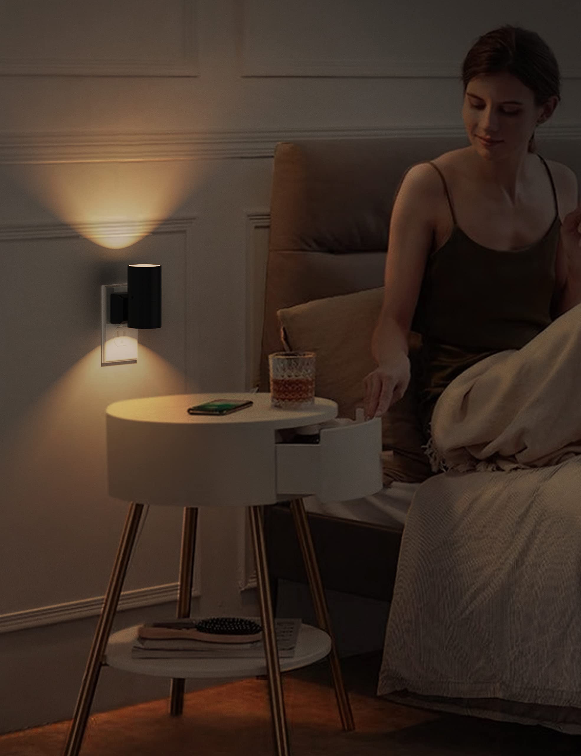 L LOHAS LED Modern Plug-in Night Light with Dusk to Dawn Sensor