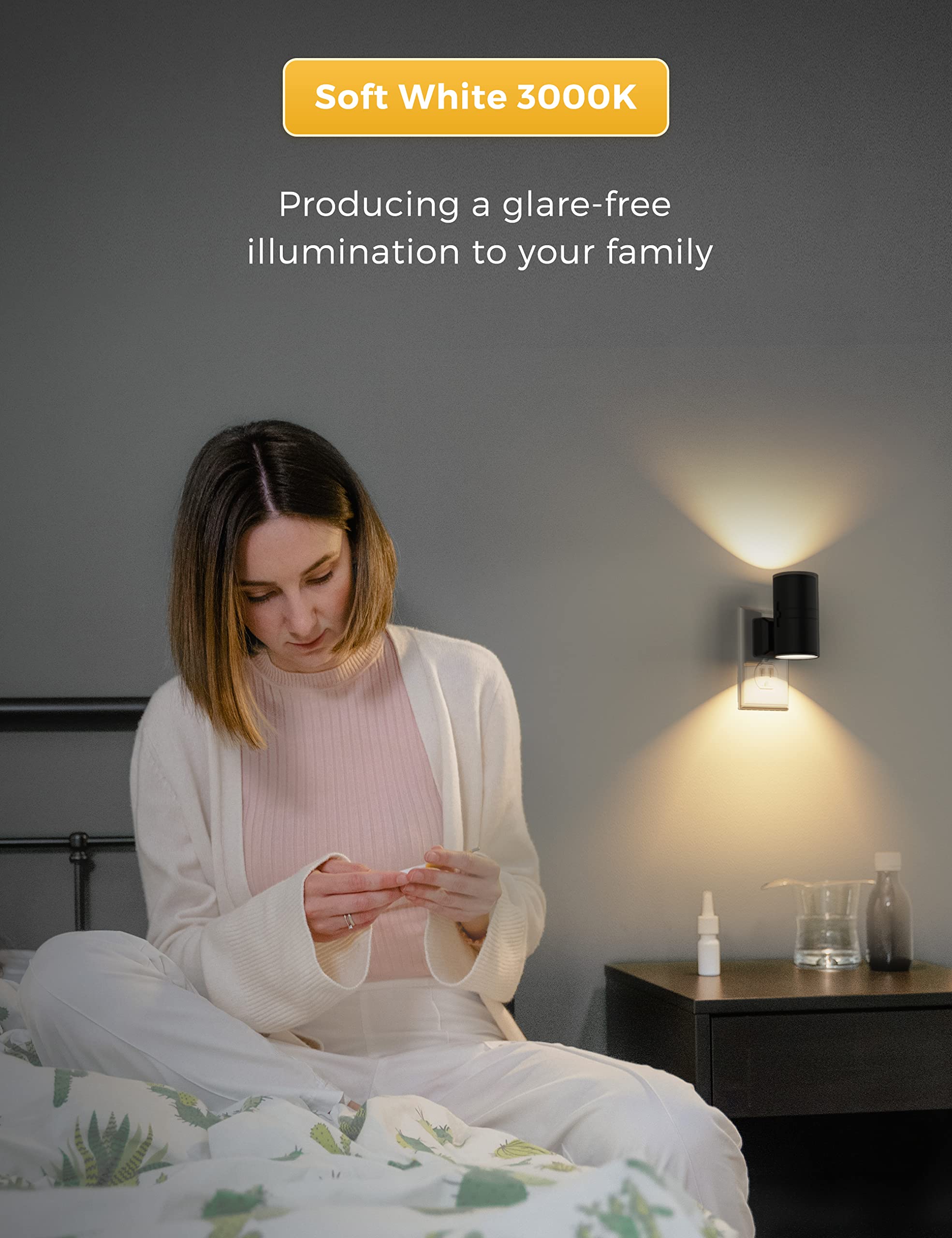 L LOHAS LED Modern Plug-in Night Light with Dusk to Dawn Sensor