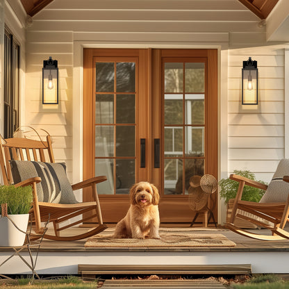 Outdoor Light Fixture, Black Waterproof Anti-Rust Porch Lights