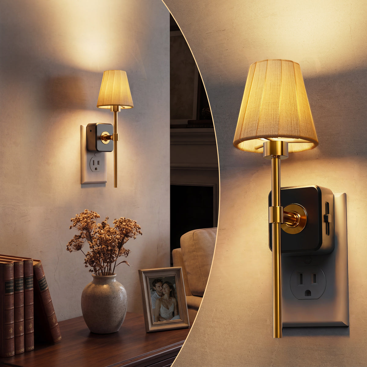 Pleated Fabric Cover Plug-In Night Light
