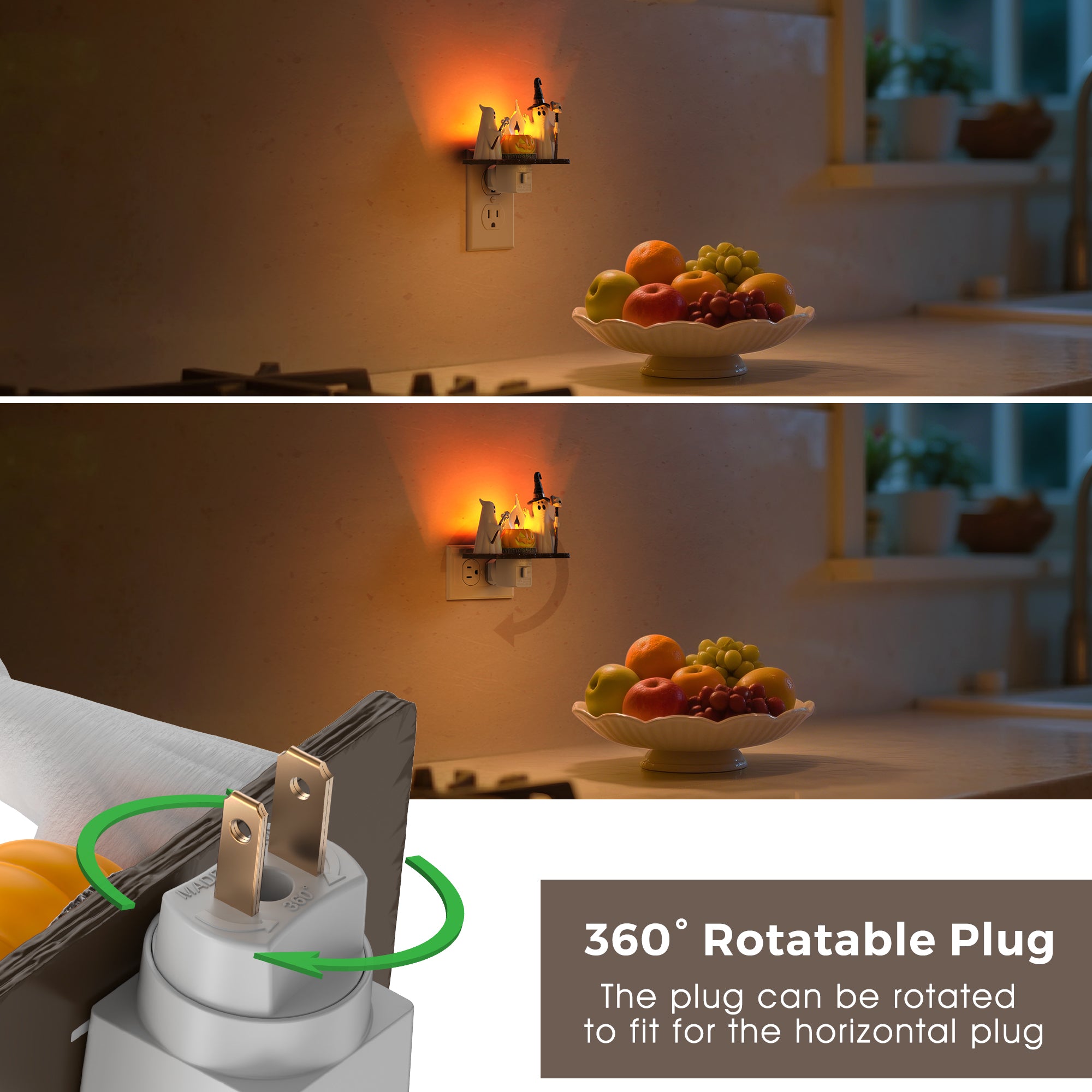 Halloween Ghost Campfire Plug-In Night Light