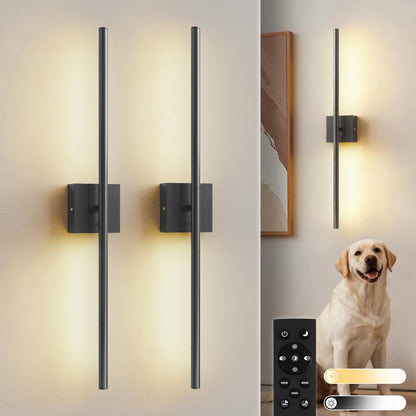 Wall Sconces Modern Line Shape, Battery Operated Wireless