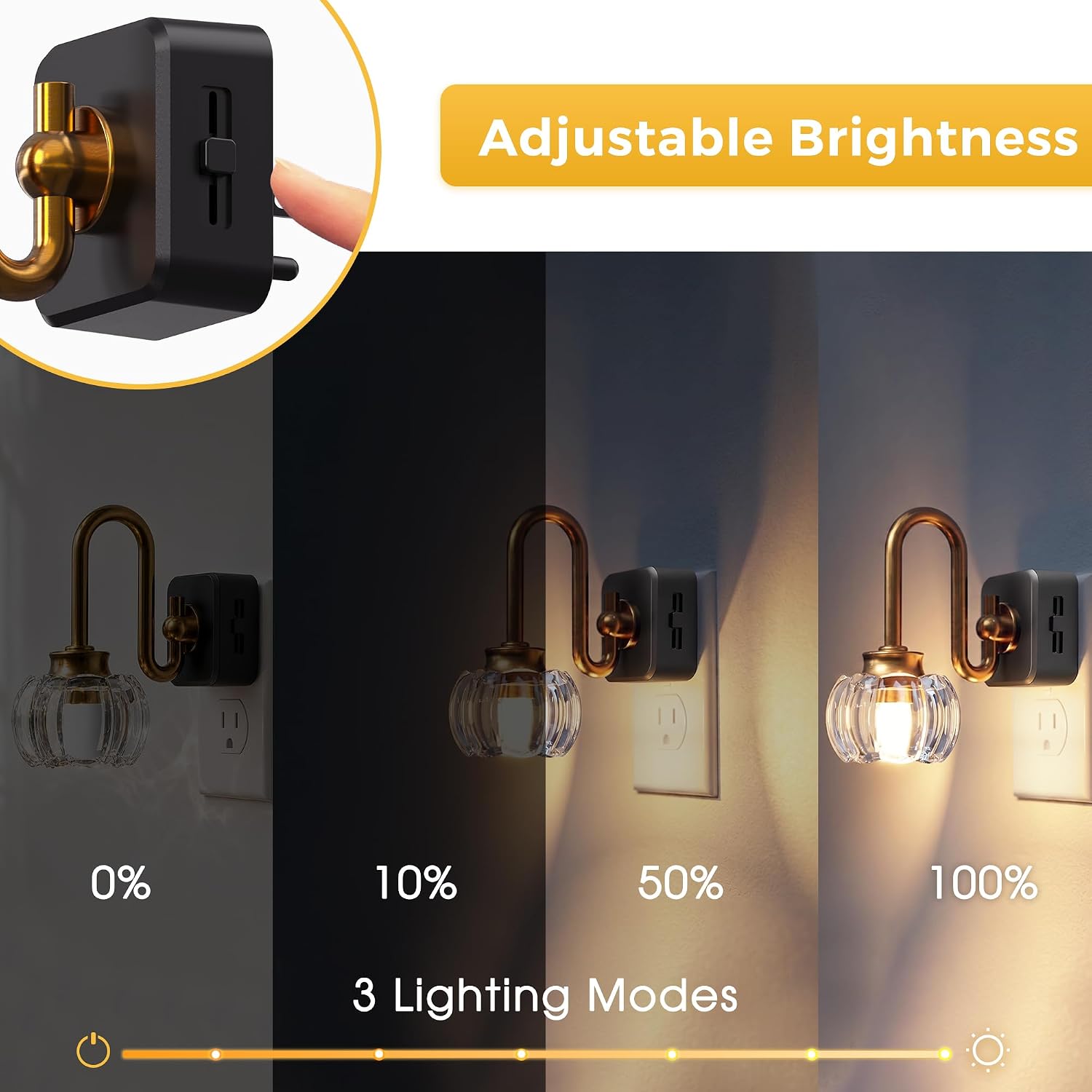 Glass Tulip/Pumpkin Plug-in Night Light - [lohasled]