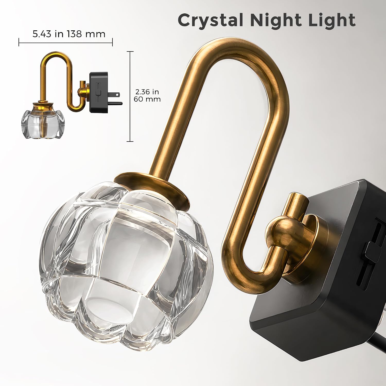 Glass Tulip/Pumpkin Plug-in Night Light - [lohasled]