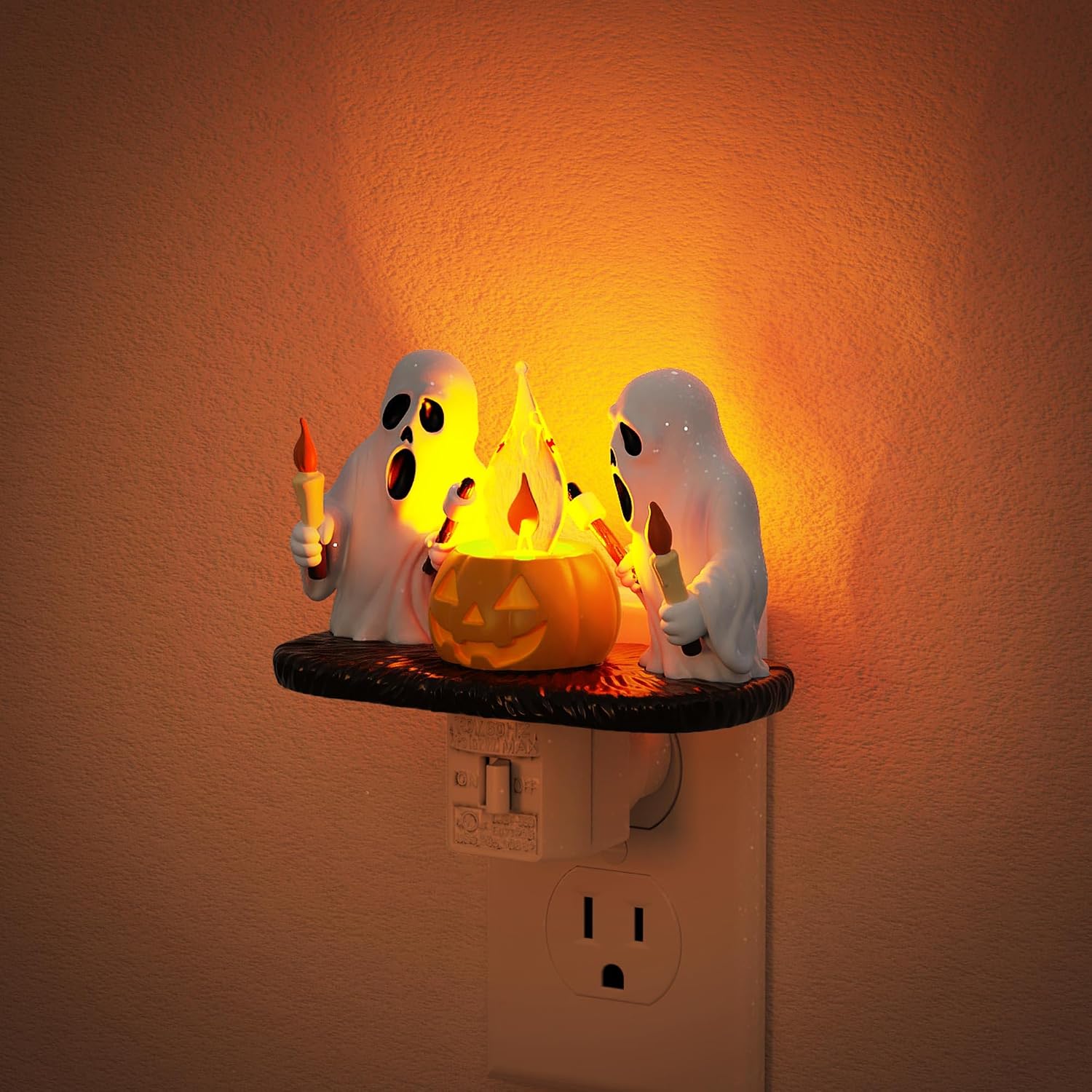 Halloween Ghost Campfire Plug-In Night Light