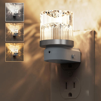 Night Light Green Tulip Glass, 1W Dimmable, S-Shape, 2-Pack, Plug-in Dusk to Dawn