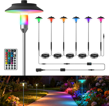 Pathway Lights with Remote, Black, IP65