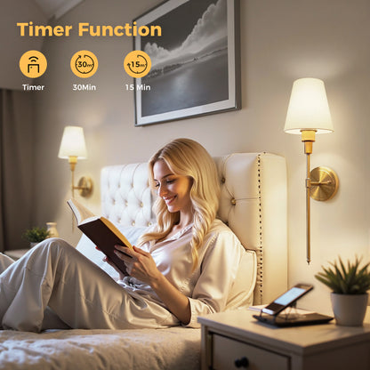 Wall Sconce Battery Operated, Gold with 15 Color Modes