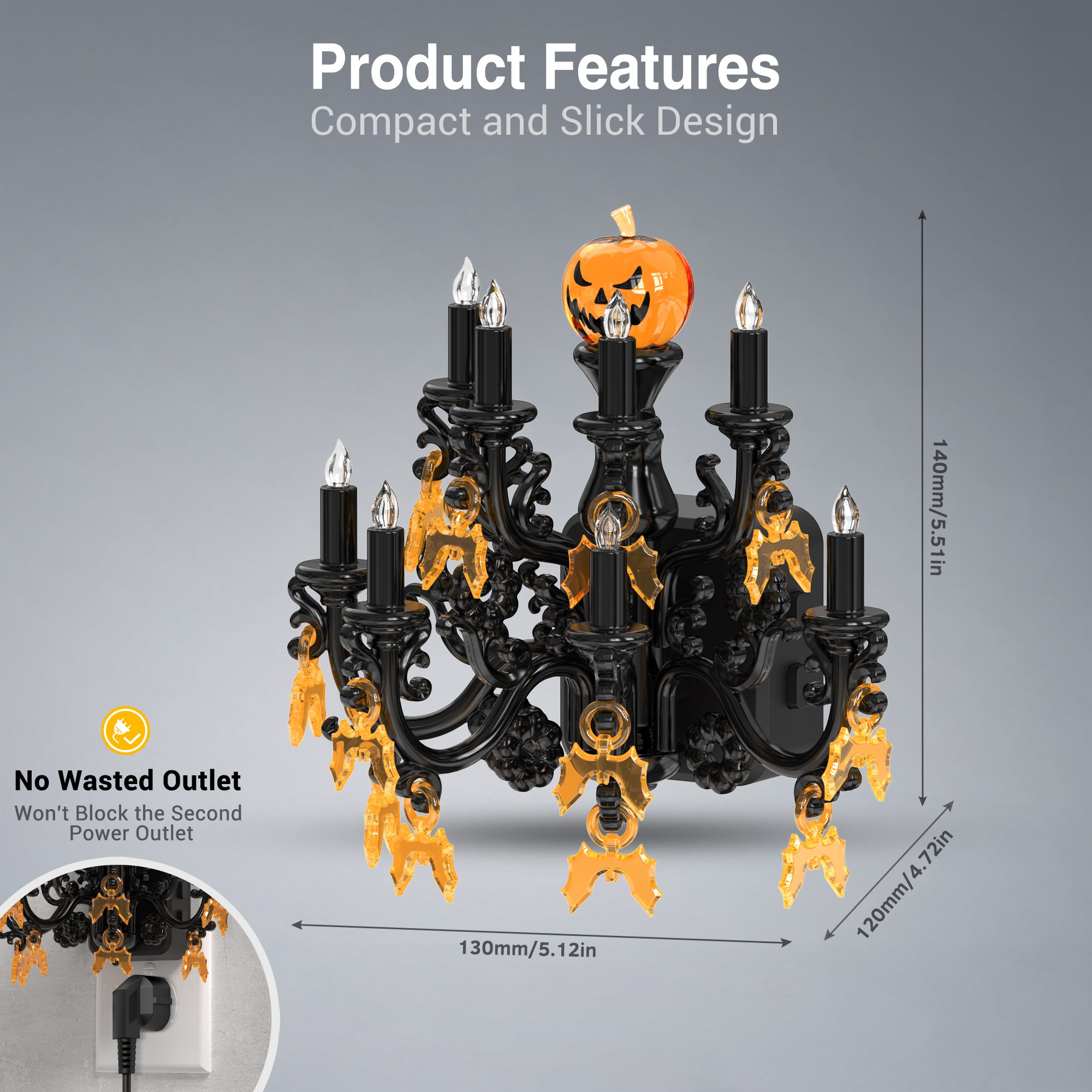 Halloween Gothic Chandelier Plug-In Night Light