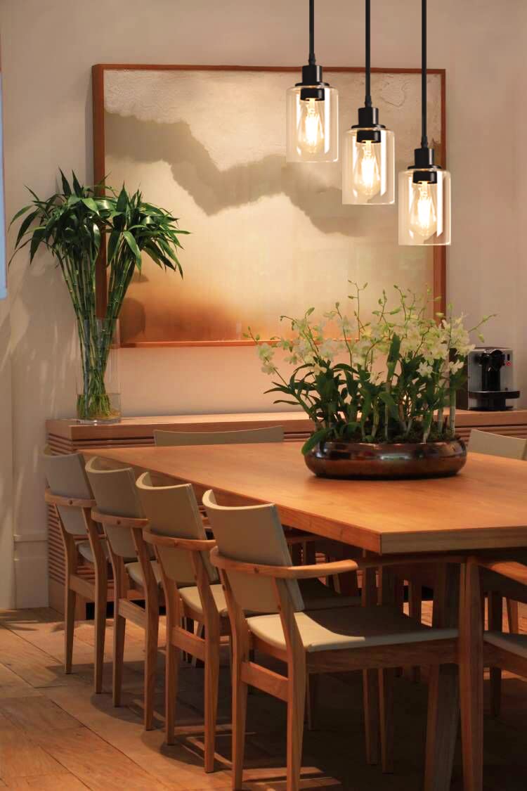 3-Light Ceiling light Fixture Black Vintage Cluster Hanging