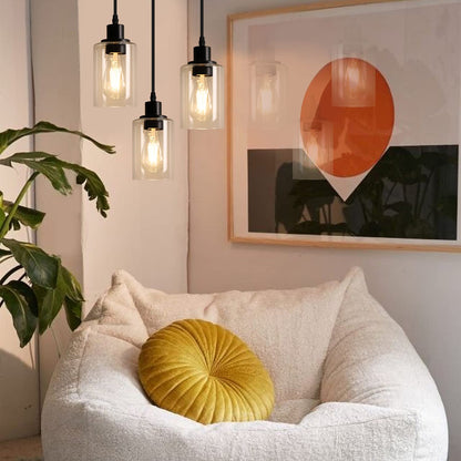 3-Light Ceiling light Fixture Black Vintage Cluster Hanging