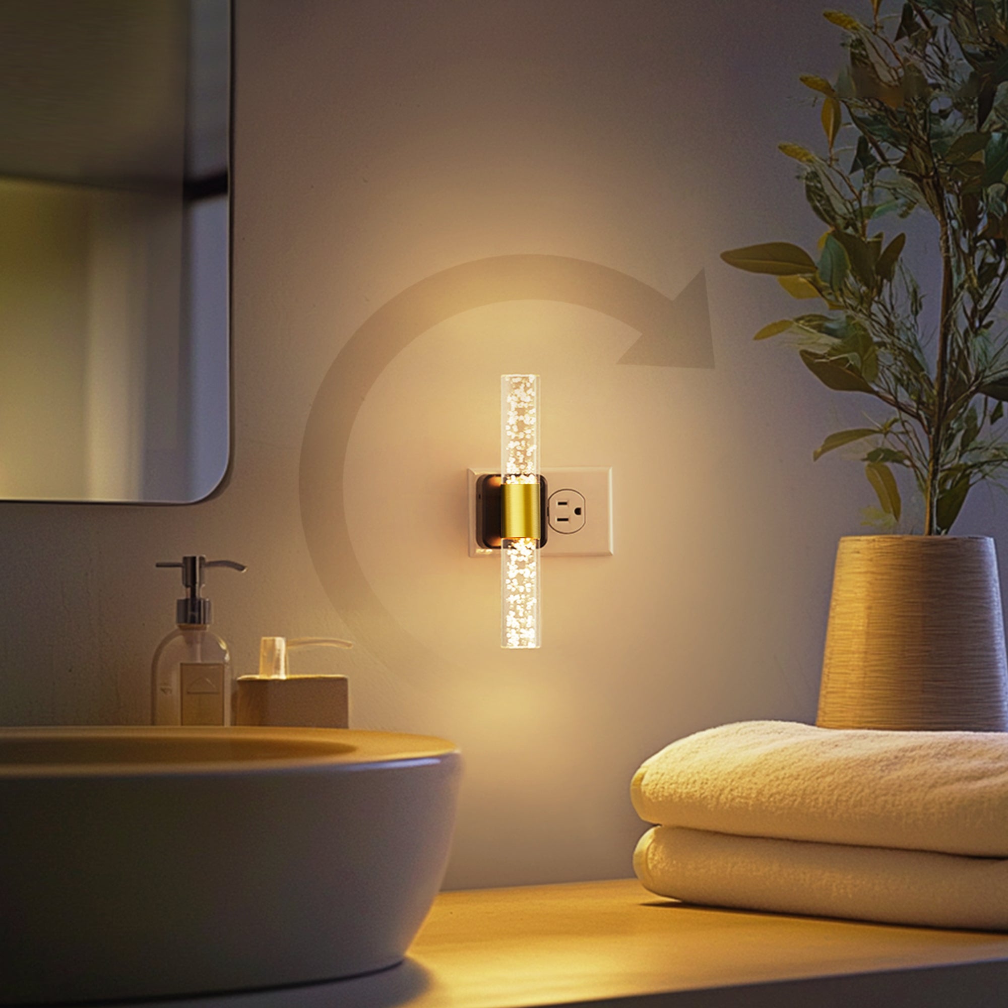 Plug-in Night Light Acrylic Bubble (Rotatable)