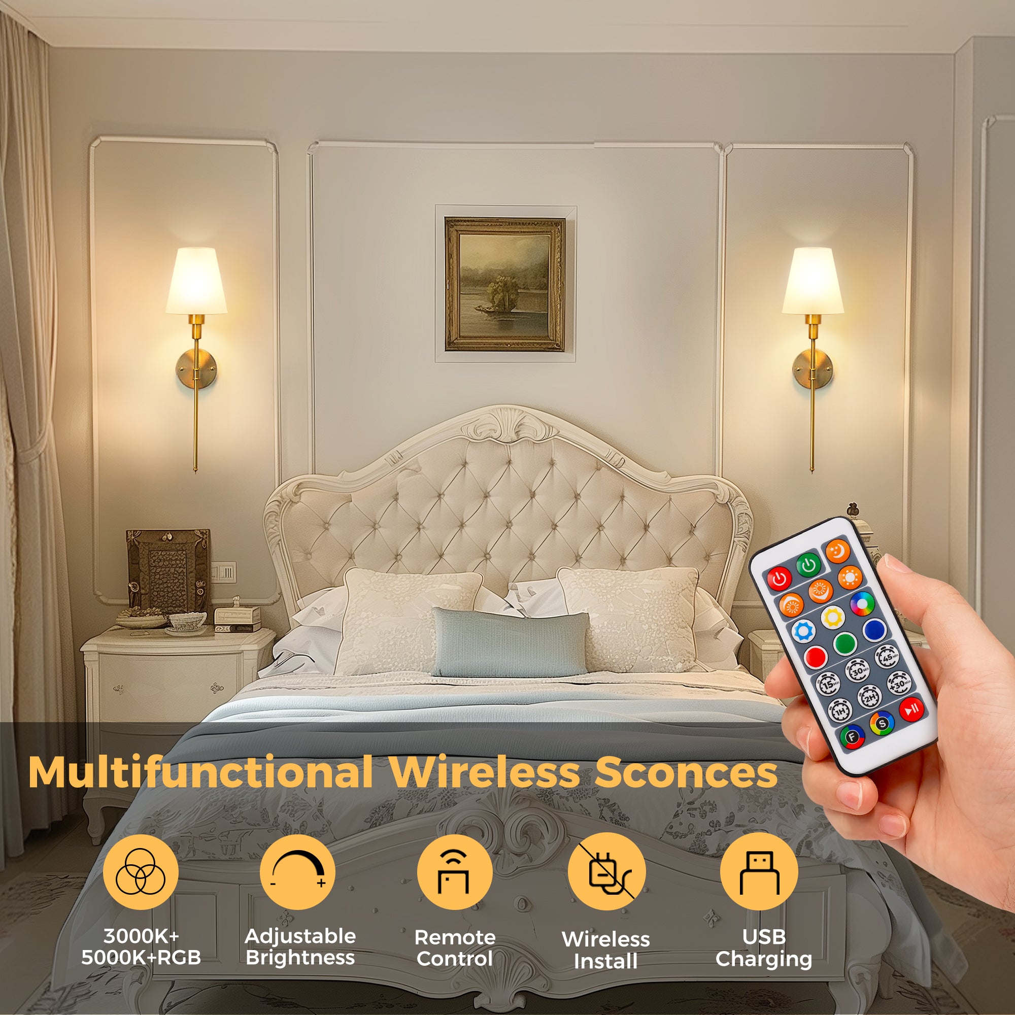 Wall Sconce Battery Operated 15 Color