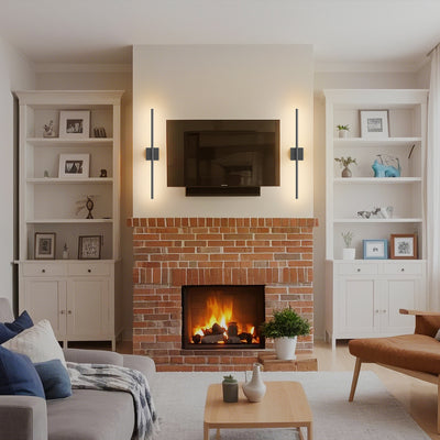 Wall Sconces Modern Line Shape, Battery Operated Wireless