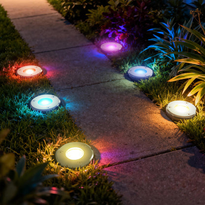 In-Ground Lights with Remote Control, RGB Modes