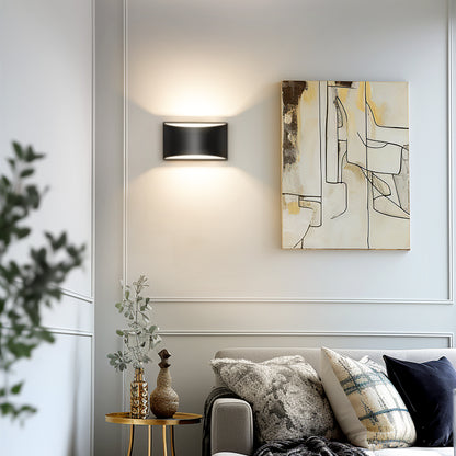 Black Modern Lantern Wall Sconce, Up and Down