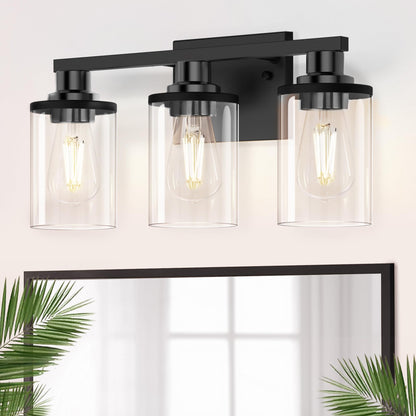Vanity Light Over Mirror with Clear Glass Shade