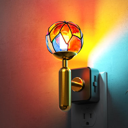 L LOHAS LED Vintage Stained Glass Night Light Plug in with 0-100% Stepless Dimming