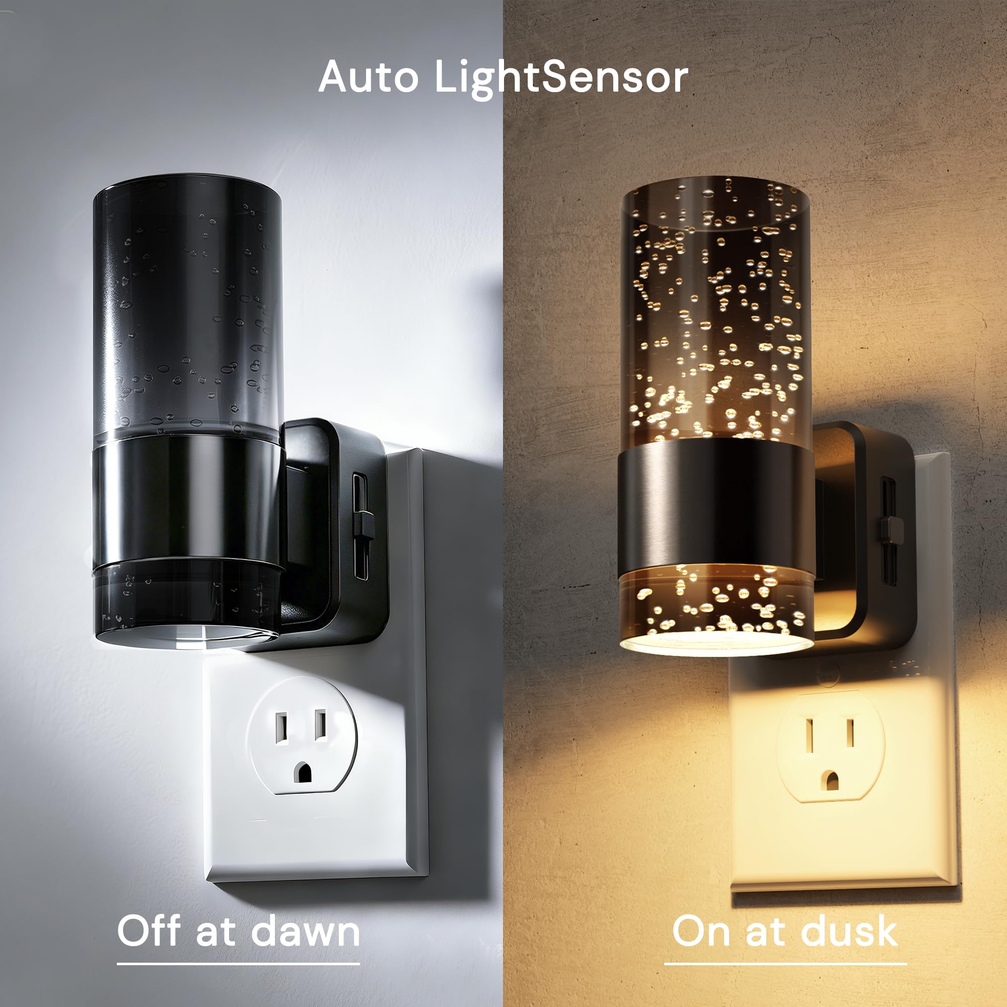 L LOHAS LED 2 Pack Gradient Black Acrylic Bubble Night Lights