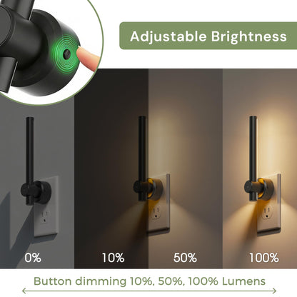 L LOHAS LED 330° Rotating Linear Modern Black Plug-in Night Light