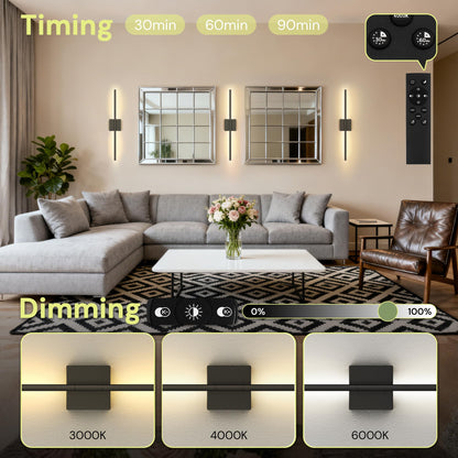Wall Sconces Modern Line Shape, Battery Operated Wireless
