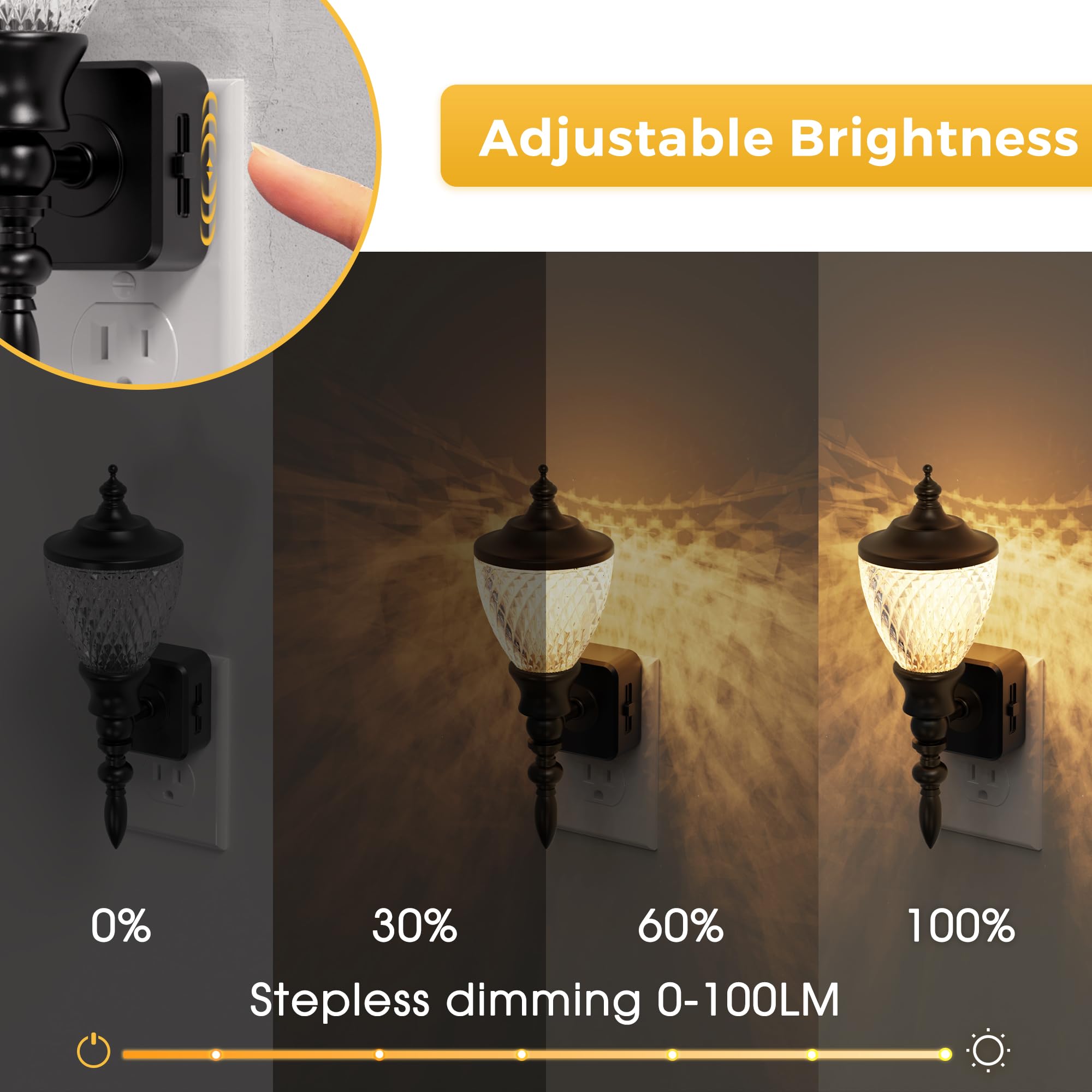 L LOHAS LED Vintage Farmhouse Night Lights Plug into Wall