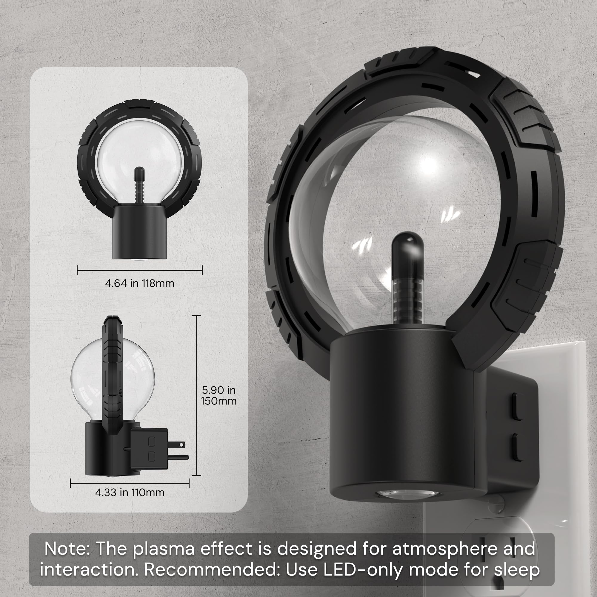 L LOHAS LED RGB Globe Plasma Plug-in Night Light