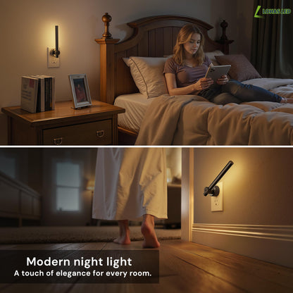 L LOHAS LED 330° Rotating Linear Modern Black Plug-in Night Light