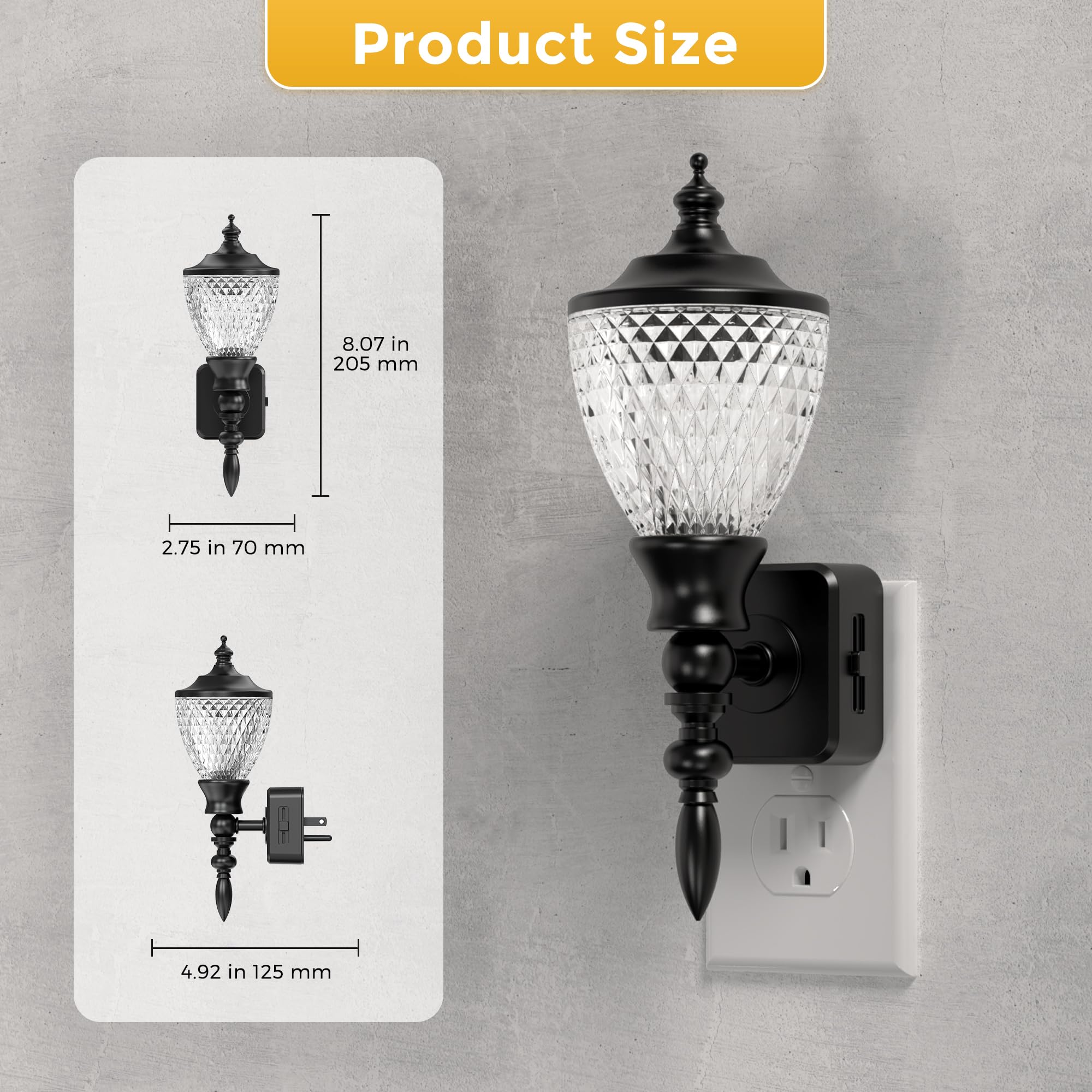 L LOHAS LED Vintage Farmhouse Night Lights Plug into Wall